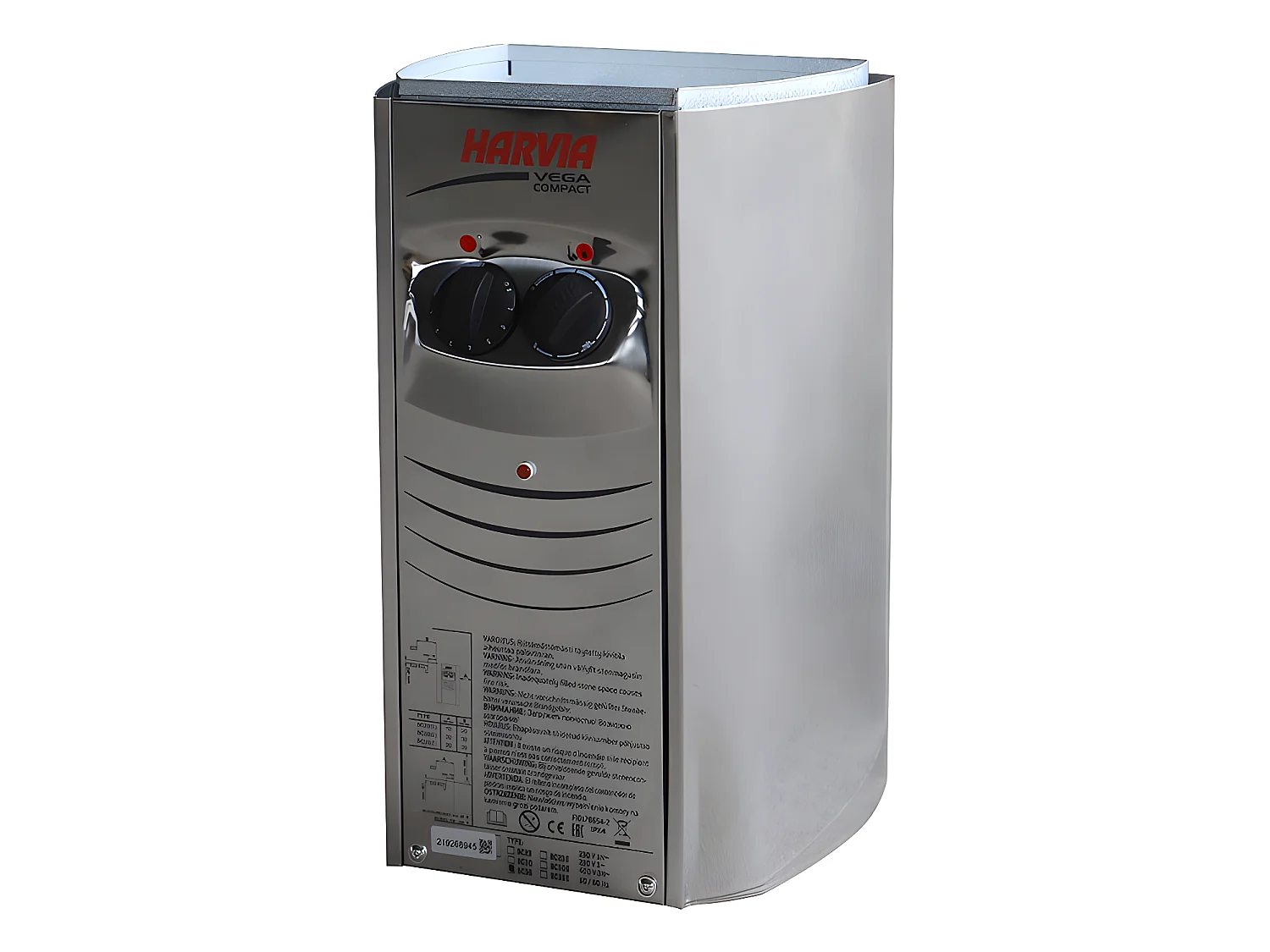 Sauna finlandais vitré à leds avec poêle 3,5KW - 1/2 places - L120 x P120 x H200 cm - SELKI