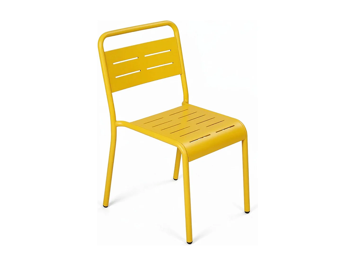 BERGAME - Lot de 6 chaises de jardin empilables jaunes