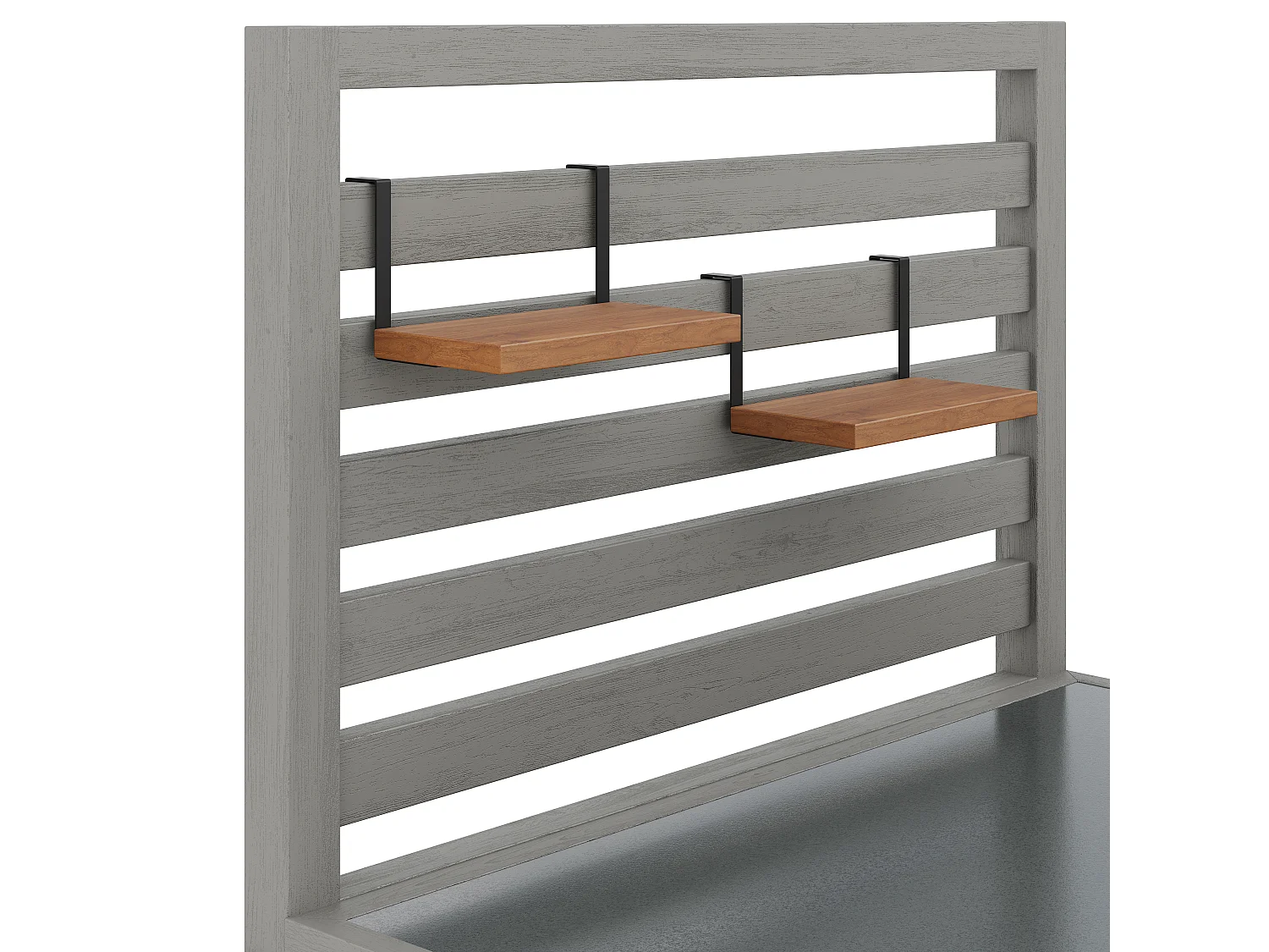 Gartenschrank aus Massivholz mit Edelstahl-Platte und Regal-Rückwand - Außenbuffet, Grillstation und Aufbewahrung - 80x54x148,5cm - Grau