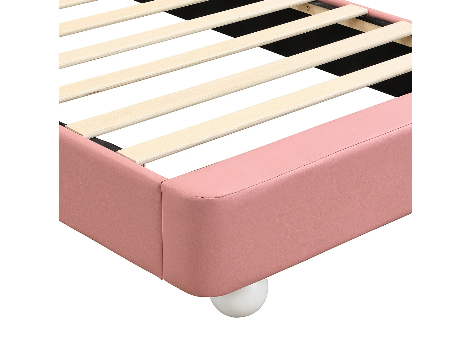 Lit pour enfant rembourré 90x200 cm - tête de lit en forme de lapin - avec lumière LED - PU + contreplaqué - Rose (sans matelas)