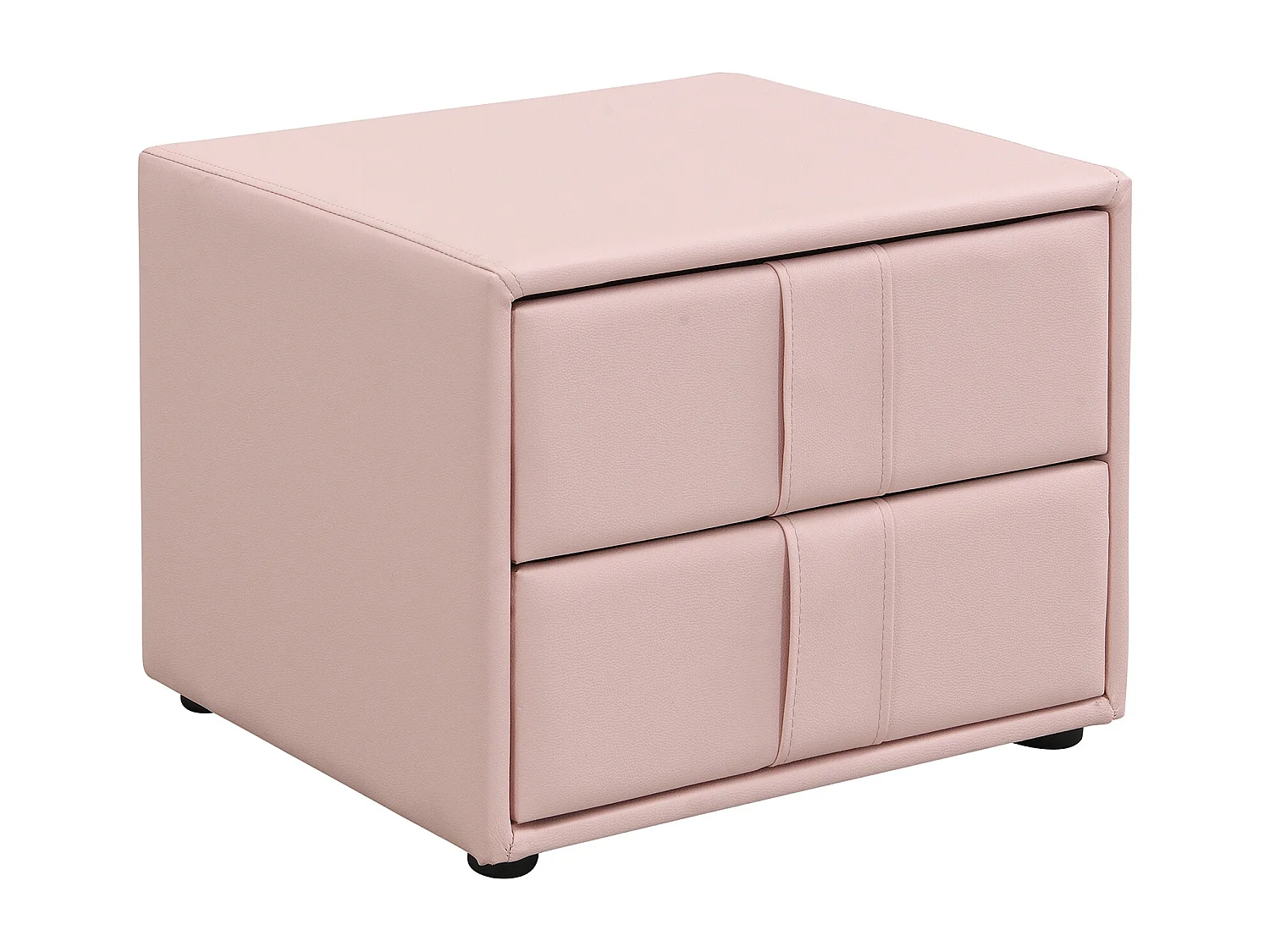 Lit pour enfant rembourré 90x200 cm - tête de lit en forme d'ours - avec table de chevet - Velours + contreplaqué - Rose (sans matelas)