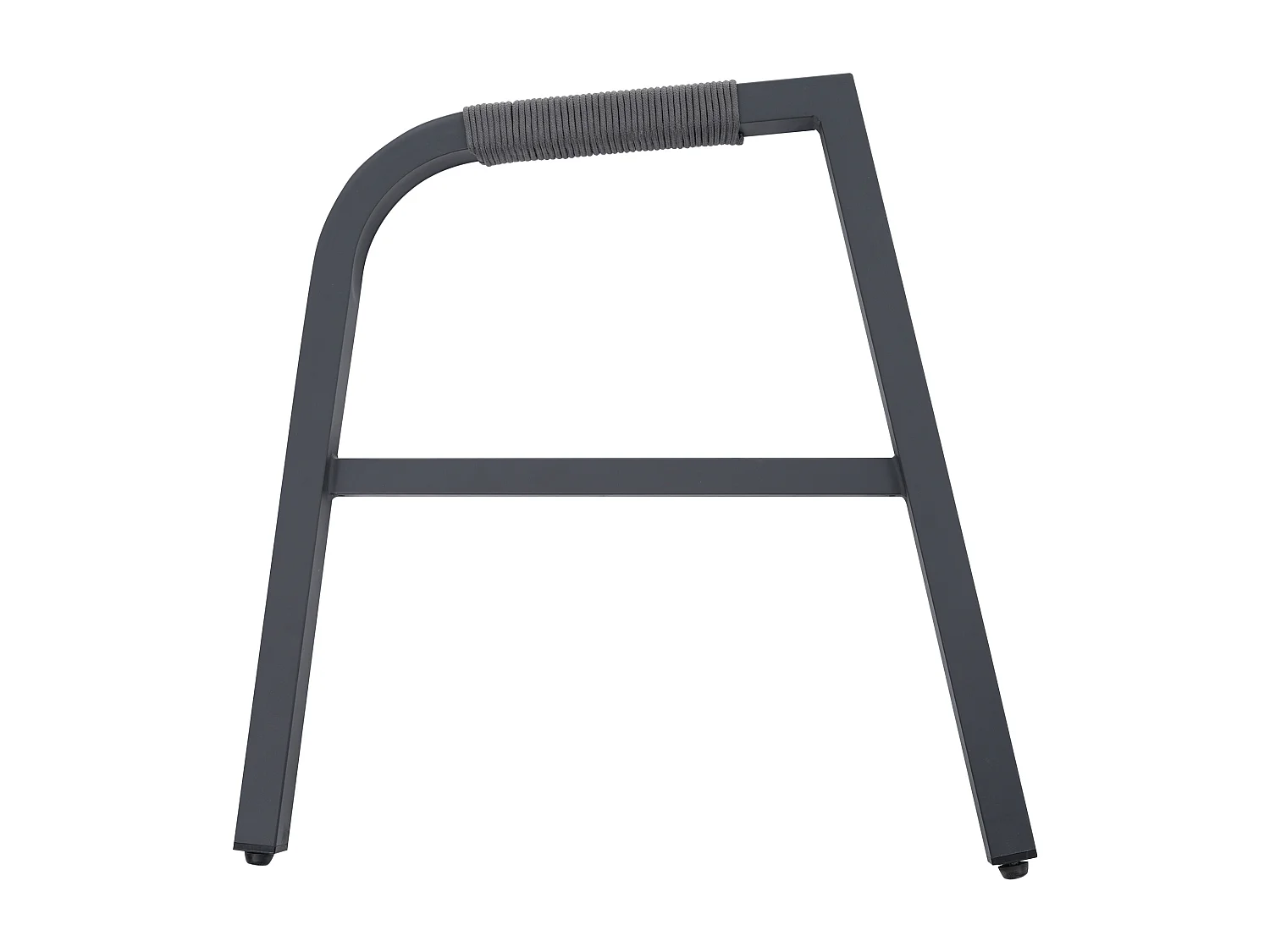 Salon de Jardin 7 Places - Ensemble de 5 Pièces avec Canapé 3 places, 2 places, 2 Fauteuils et Table Basse - Corde Tressée - Acier Galvanisé - Gris Anthracite