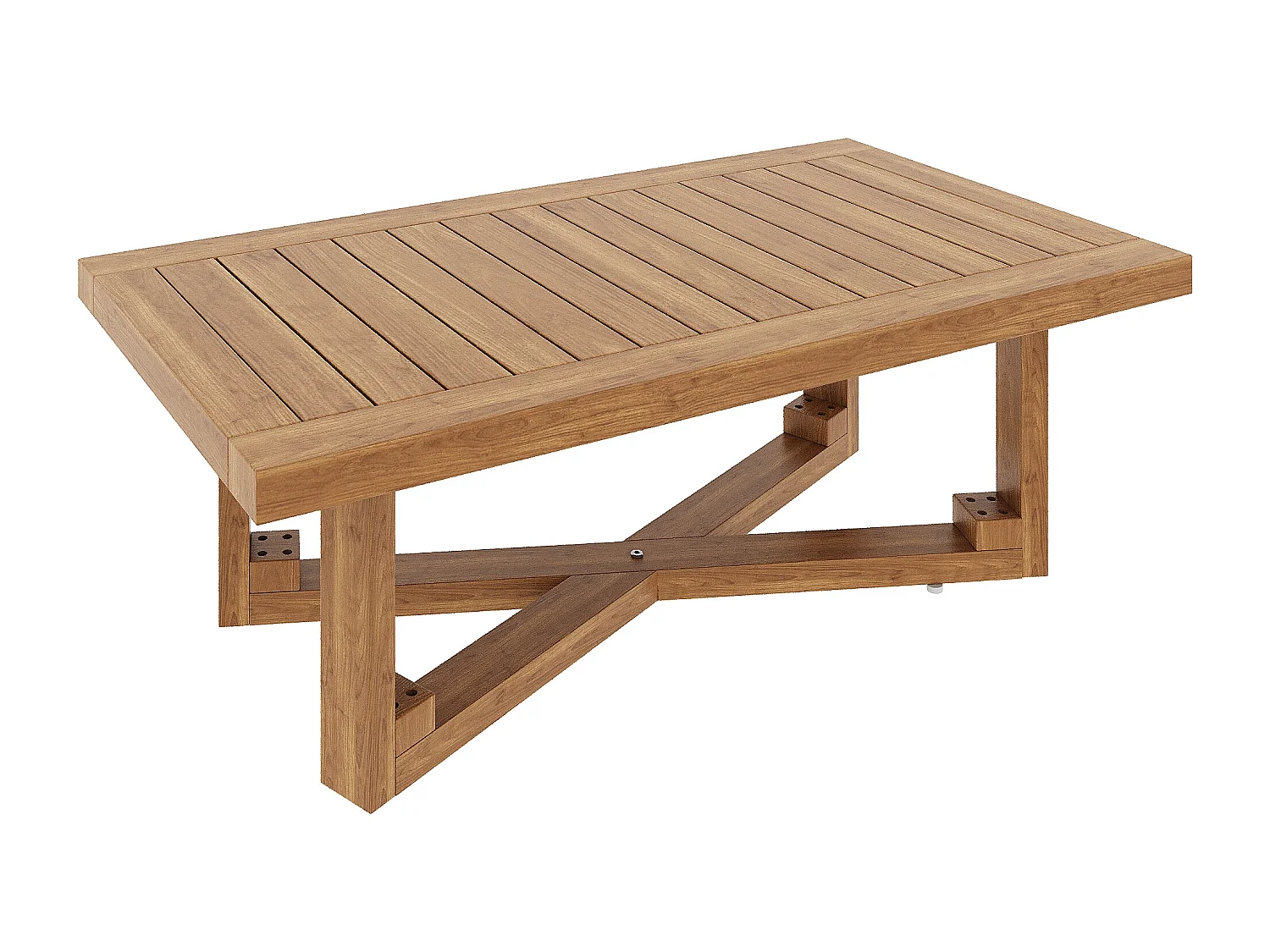 Modulares Garten-Set 6 Personen aus Massivholz Akazie - Ecksofa mit Geflochtener Kordel, 2 Hockern und Beistelltisch - Wasserabweisende Kissen - Grau