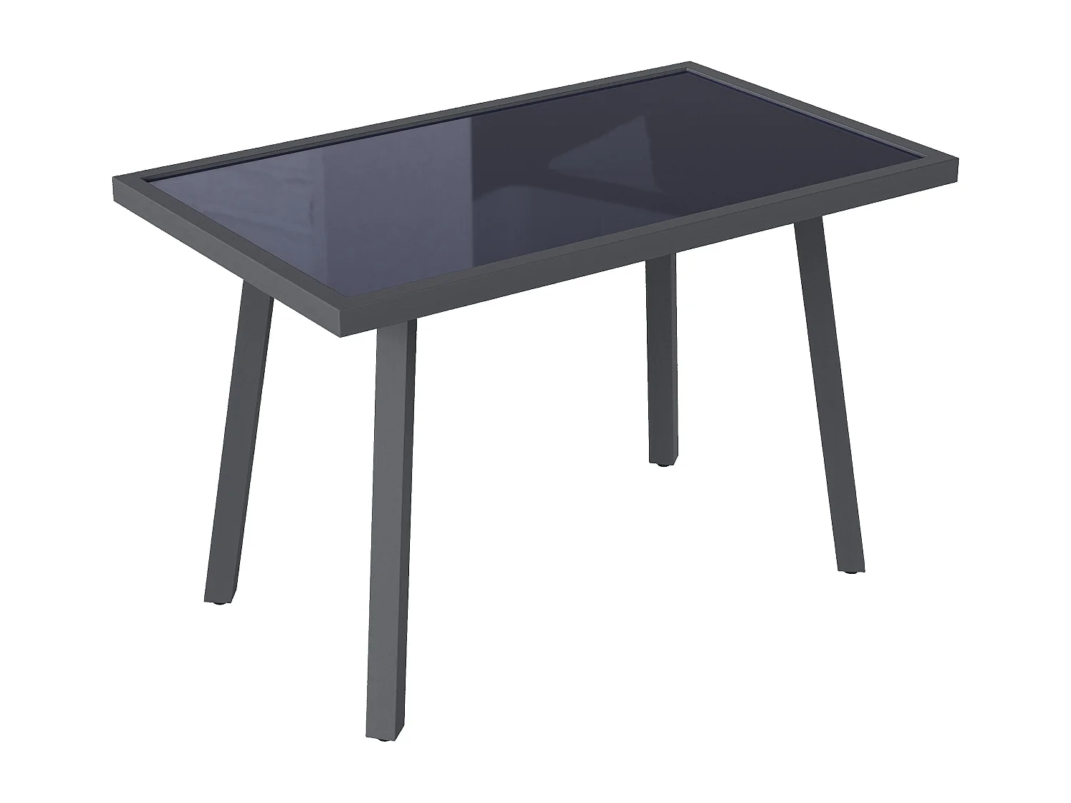 6-sitsig hörnmatgrupp - L-formad soffa med högt glasbord - Flätad repfinish - Robust galvaniserat stål - Grå