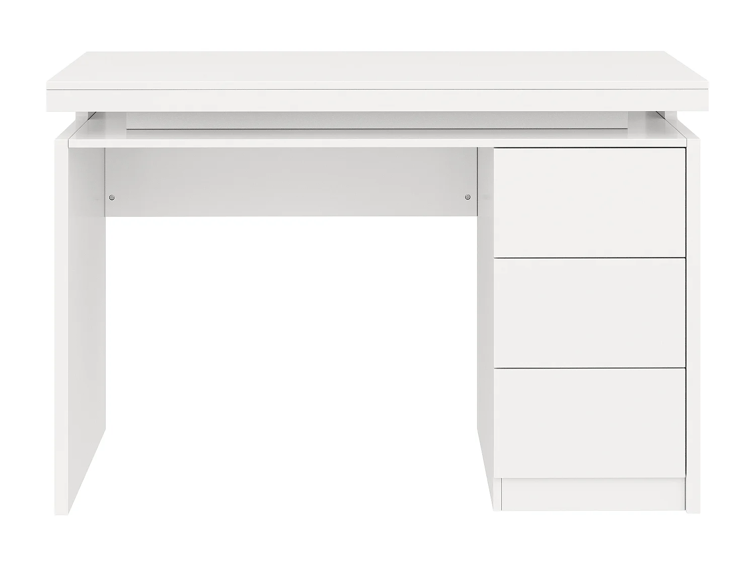 Moderner Schreibtisch mit LED-Beleuchtung 120×50×78,5 cm - Mit 3 Schubladen - Erweiterte und verlängerte Tischplatte - Verstärkte Füße - MDF - Weiß