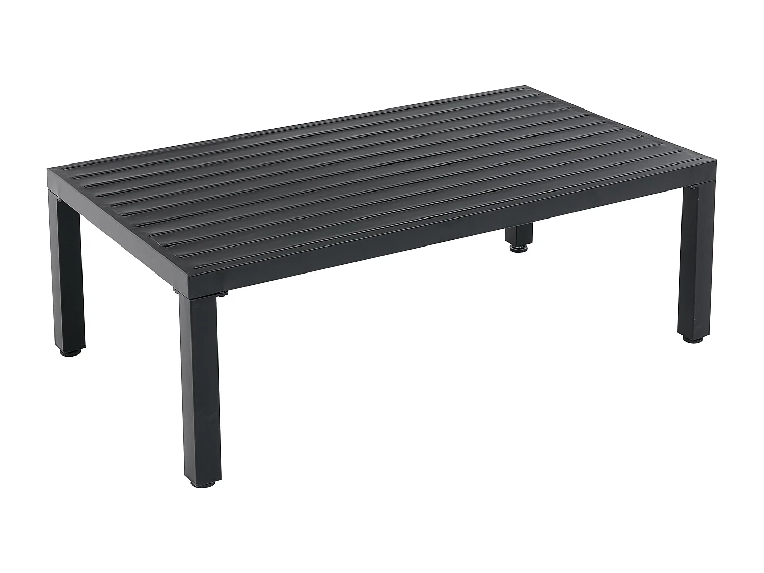 Salon de Jardin Modulable 6 Places avec Table Basse - Canapé d'Angle avec Dossiers Amovibles - Structure en Acier Galvanisé - Gris