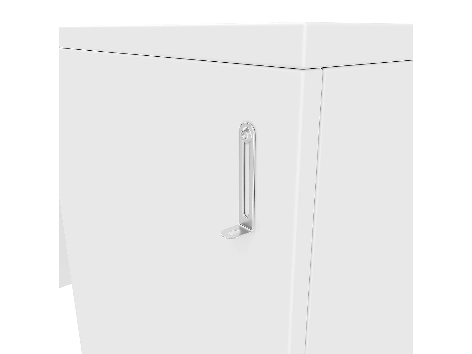 Bureau pliant mobile 126x55x72.5 cm - Bureau et rangement - 2 compartiments de rangement - Panneaux de particules - Blanc