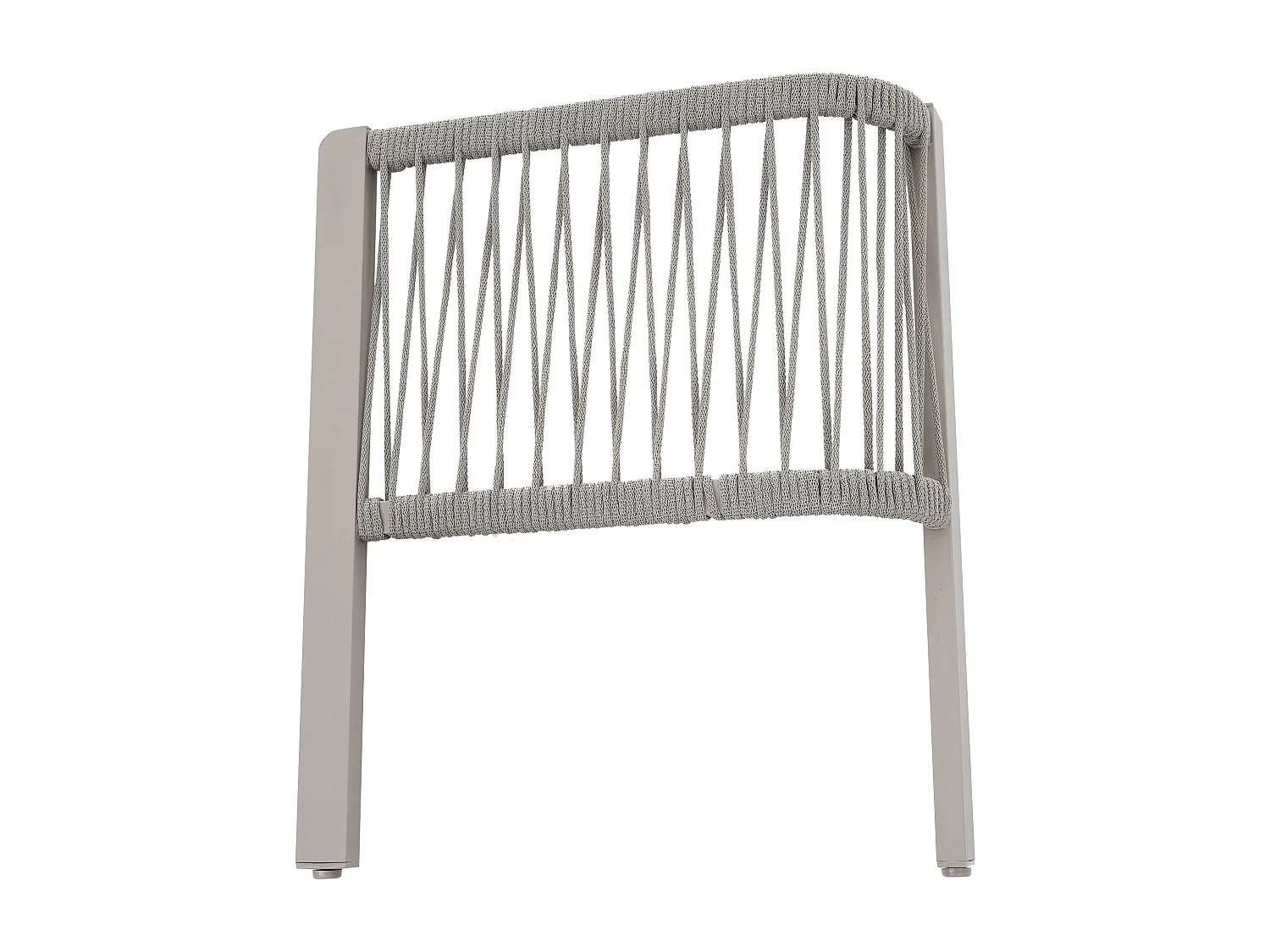 Salon de Jardin d'Angle 6 Places avec Table Basse en Verre - Accoudoirs en Corde Teslin Tressée - Structure Acier Galvanisé - Khaki