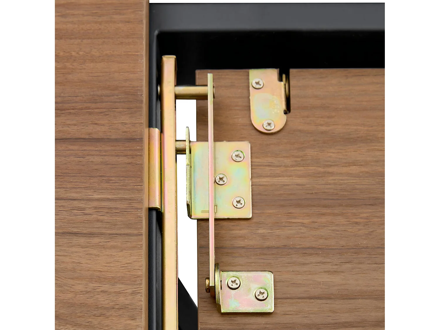 Table à manger extensible ronde 137 cm en MDF finition noyer et métal noir – Design moderne, pied trépied stable, 4 à 6 personnes