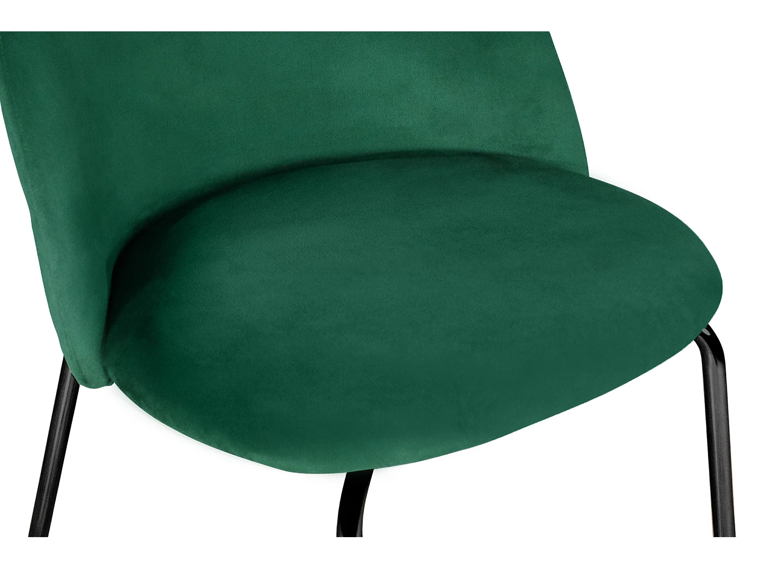 Sgabello cucina imbottito, sgabello alto in velluto verde scuro piede nero – Nicole