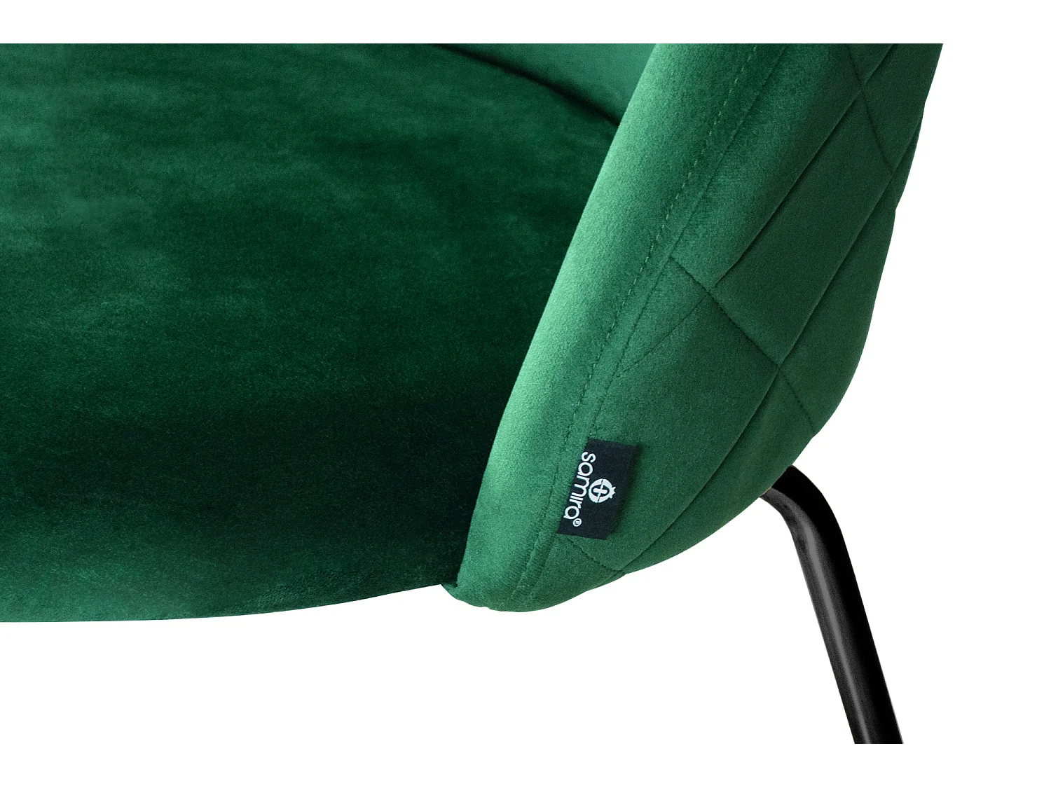 Sgabello cucina imbottito, sgabello alto in velluto verde scuro piede nero – Nicole