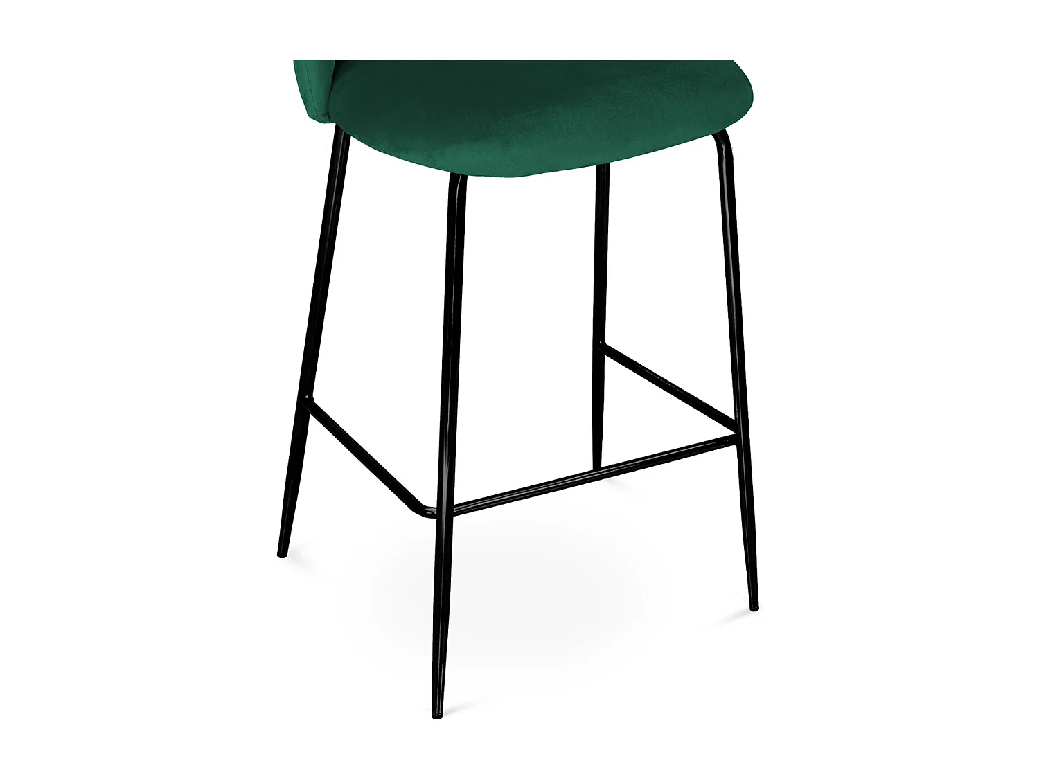 Sgabello cucina imbottito, sgabello alto in velluto verde scuro piede nero – Nicole