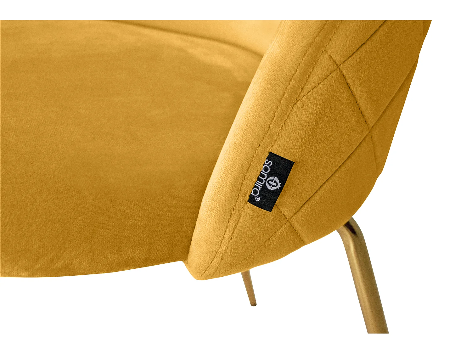 Sgabello cucina imbottito, sgabello alto in velluto giallo senape piededorato – Nicole