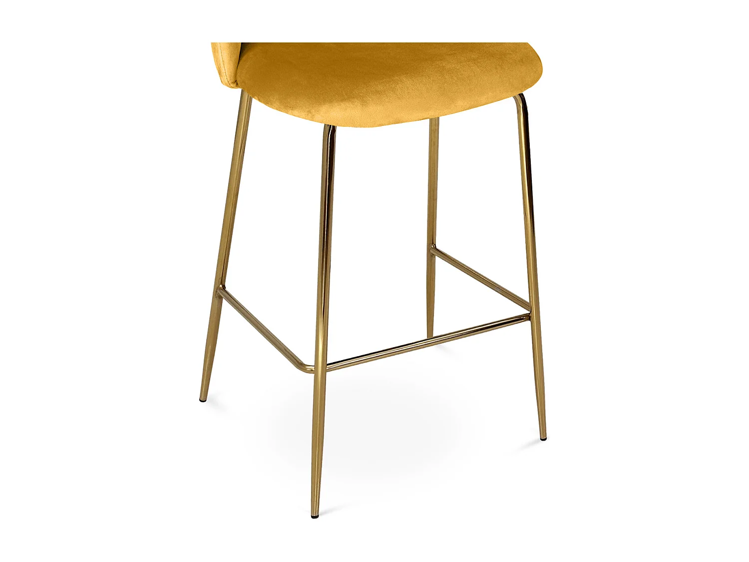 Sgabello cucina imbottito, sgabello alto in velluto giallo senape piededorato – Nicole