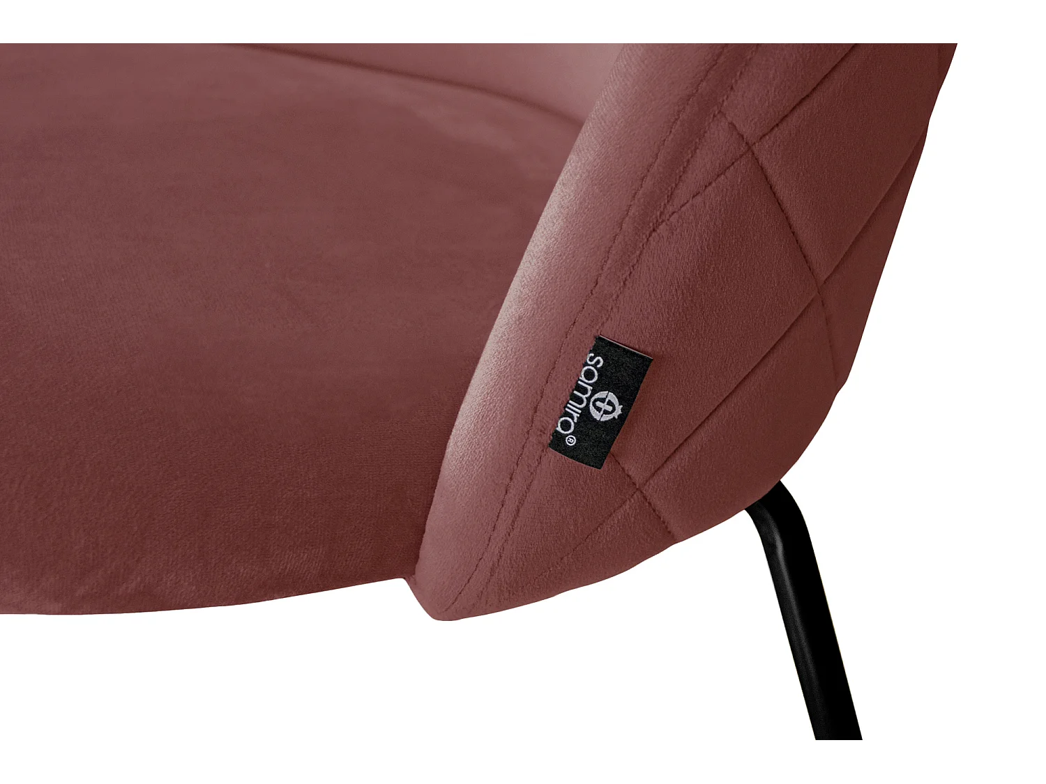 Sgabello cucina imbottito, sgabello alto in velluto rosso mattone piede nero – Nicole