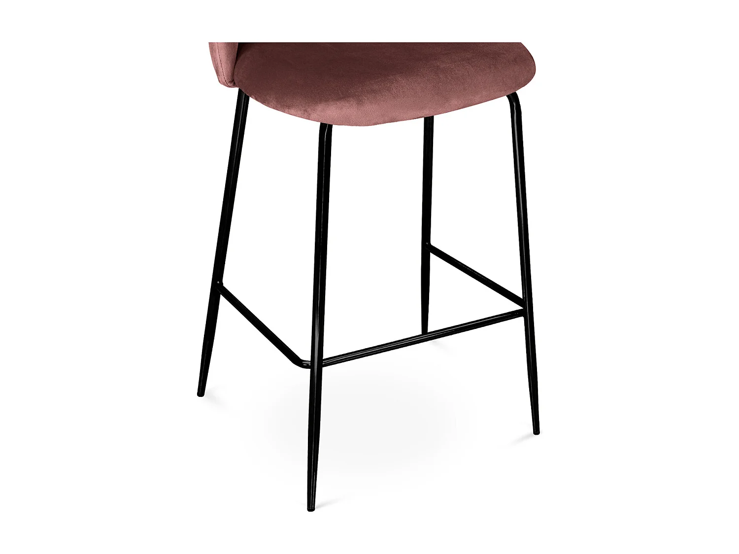 Sgabello cucina imbottito, sgabello alto in velluto rosso mattone piede nero – Nicole