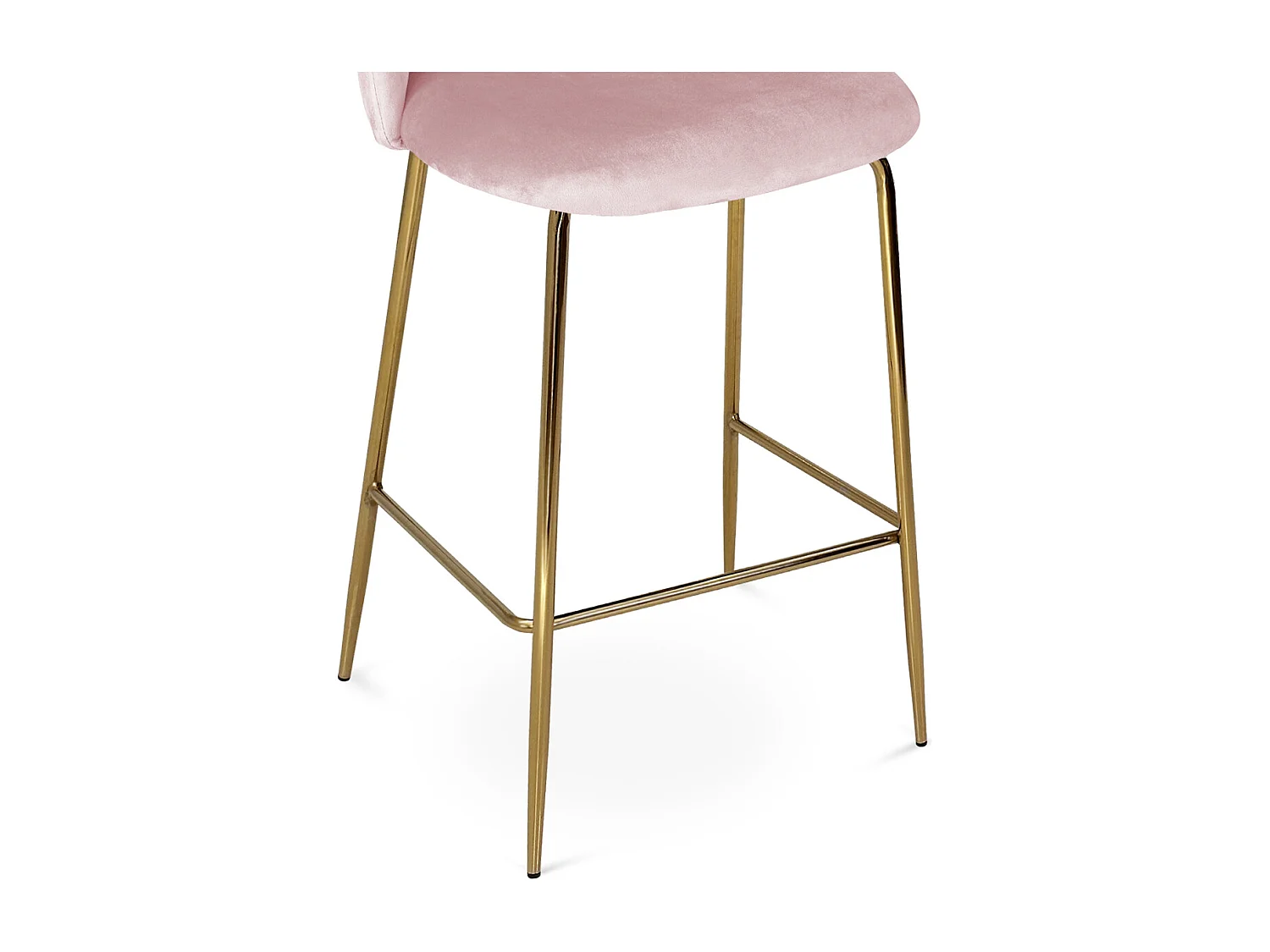 Sgabello cucina imbottito, sgabello alto in velluto rosa piede dorato – Nicole