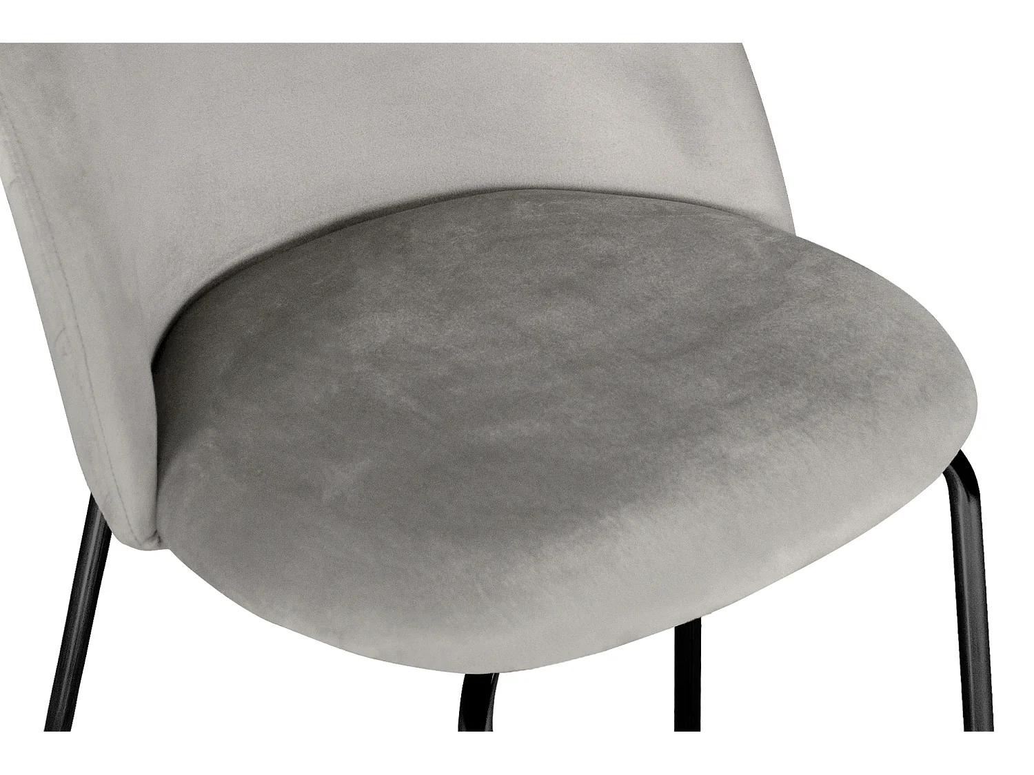 Sgabello cucina imbottito, sgabello alto in velluto tortora piede nero – Nicole