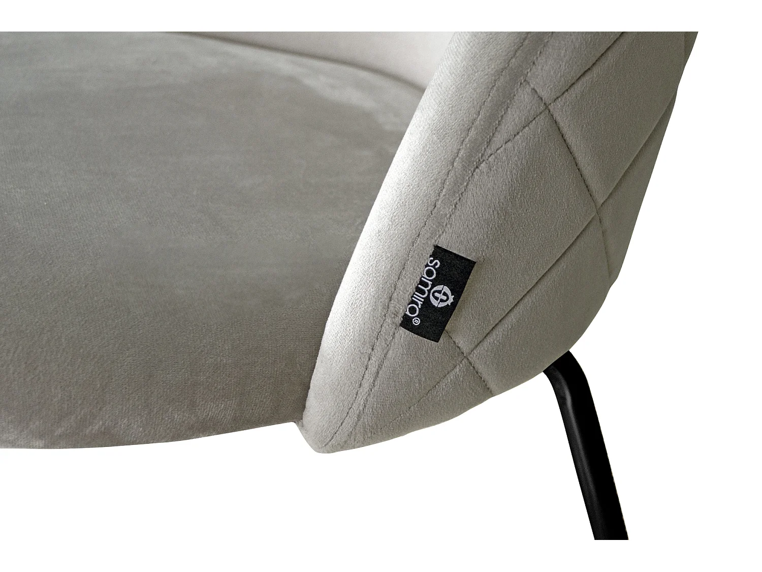 Sgabello cucina imbottito, sgabello alto in velluto tortora piede nero – Nicole