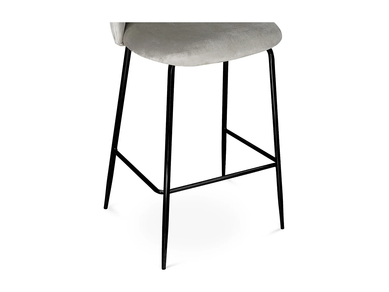 Sgabello cucina imbottito, sgabello alto in velluto tortora piede nero – Nicole