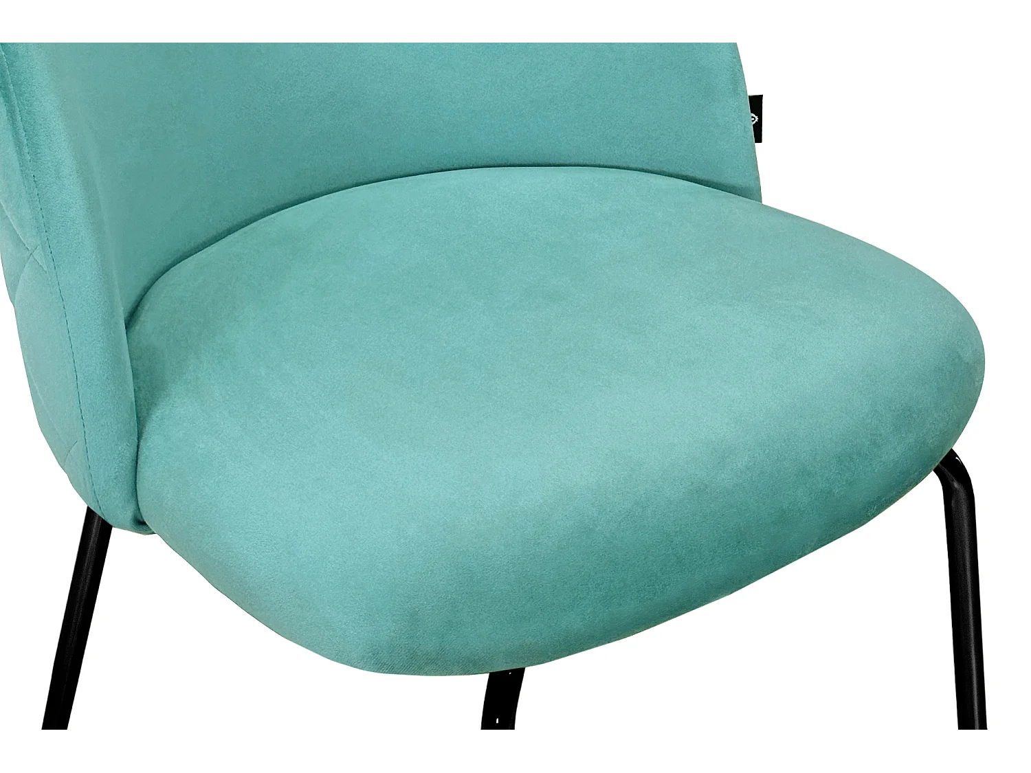 Sgabello cucina imbottito, sgabello alto in velluto verde tiffany piede nero – Nicole