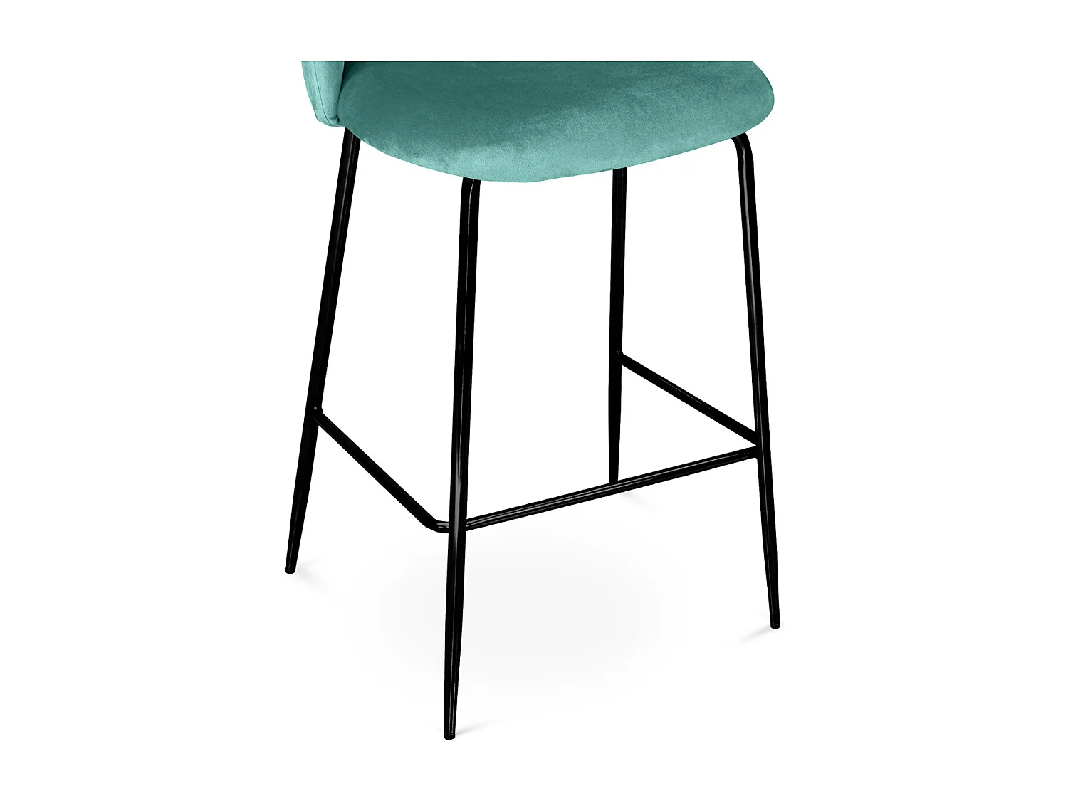 Sgabello cucina imbottito, sgabello alto in velluto verde tiffany piede nero – Nicole