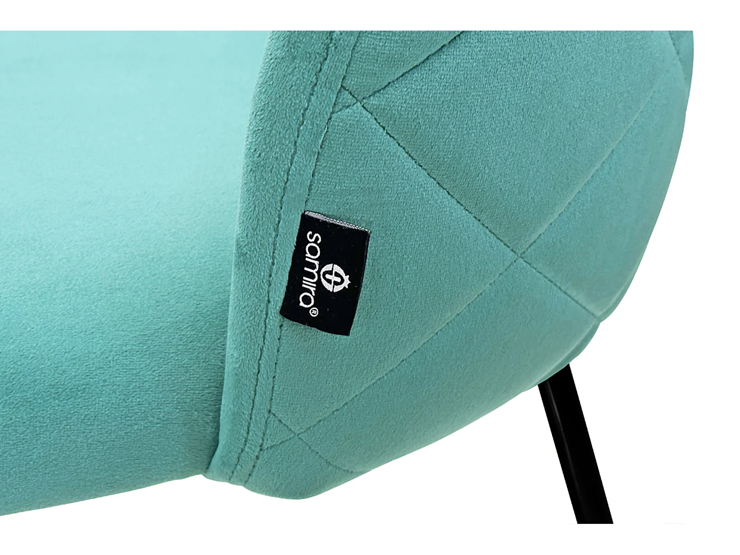 Sgabello cucina imbottito, sgabello alto in velluto verde tiffany piede nero – Nicole