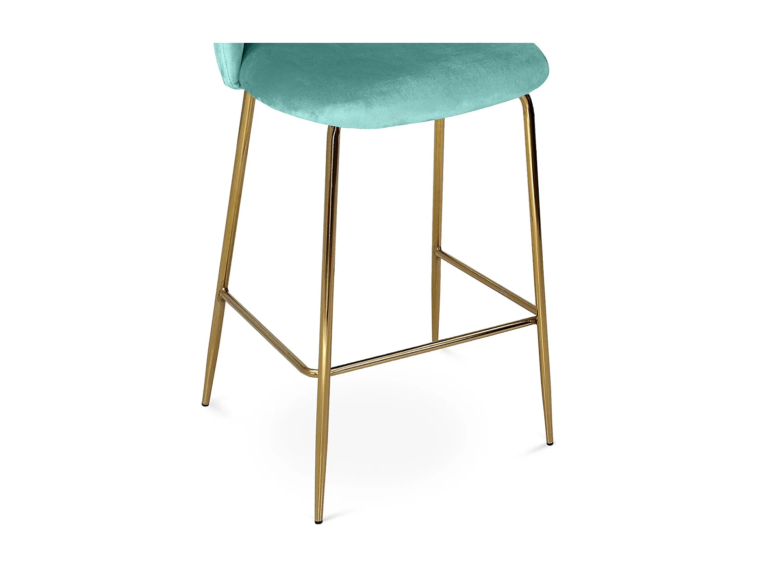 Sgabello cucina imbottito, sgabello alto in velluto verde tiffany piede dorato – Nicole