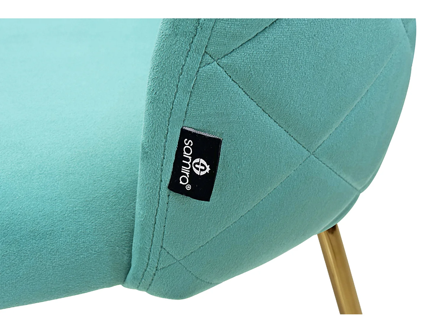 Sgabello cucina imbottito, sgabello alto in velluto verde tiffany piede dorato – Nicole