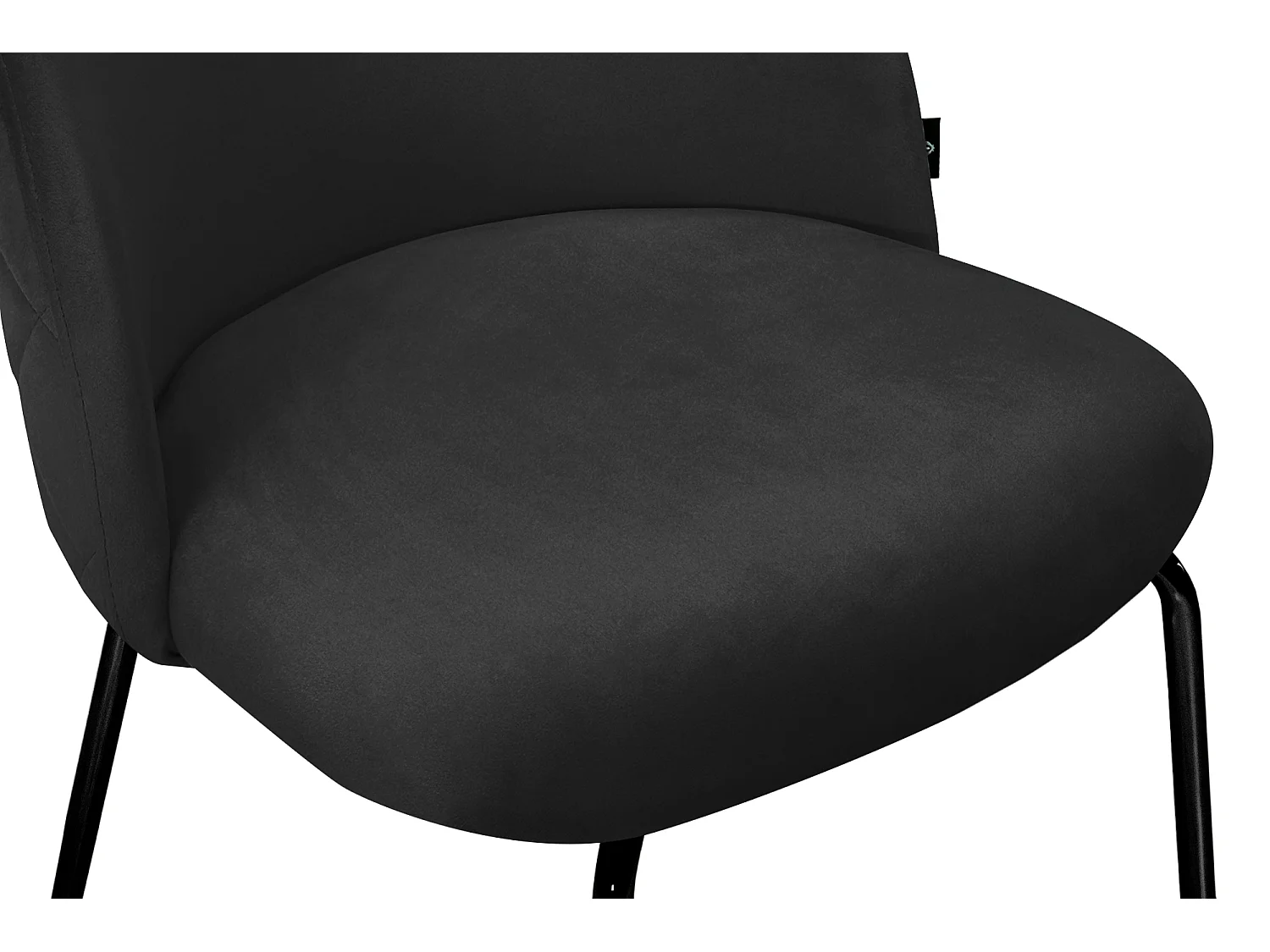 Sgabello cucina imbottito, sgabello alto in velluto nero piede nero – Nicole