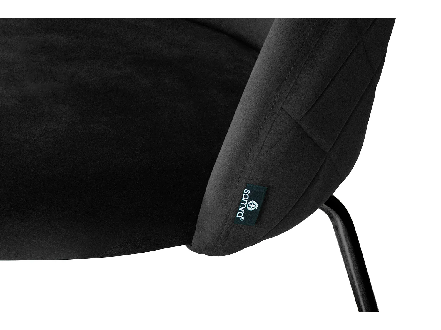 Sgabello cucina imbottito, sgabello alto in velluto nero piede nero – Nicole