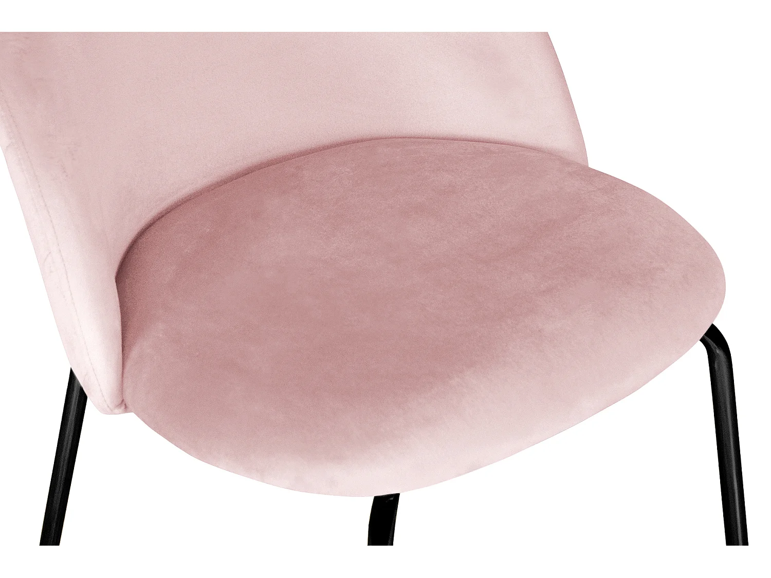 Sgabello cucina imbottito, sgabello alto in velluto rosa piede nero – Nicole