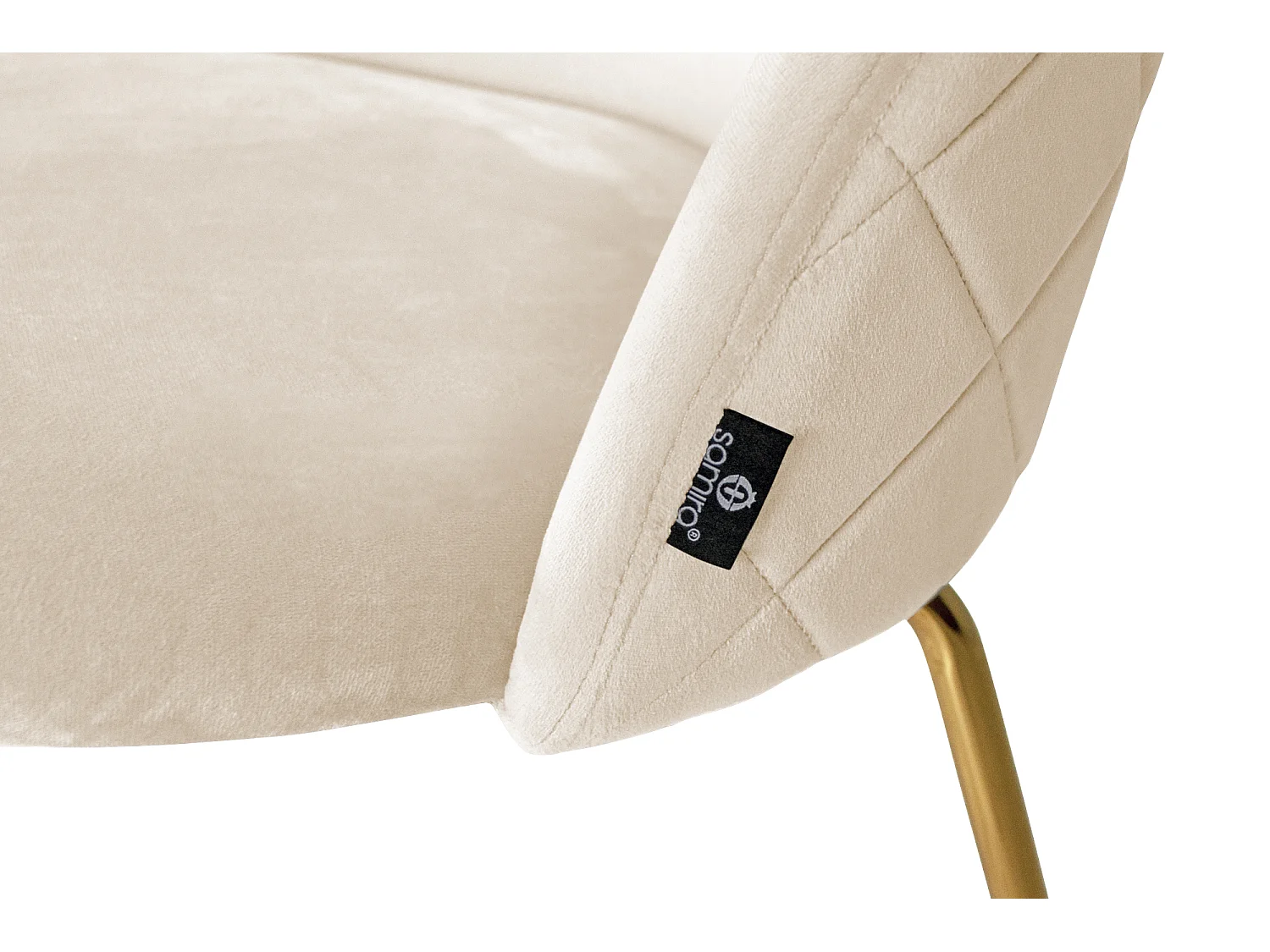 Sgabello cucina imbottito, sgabello alto in velluto beige piede dorato – Nicole