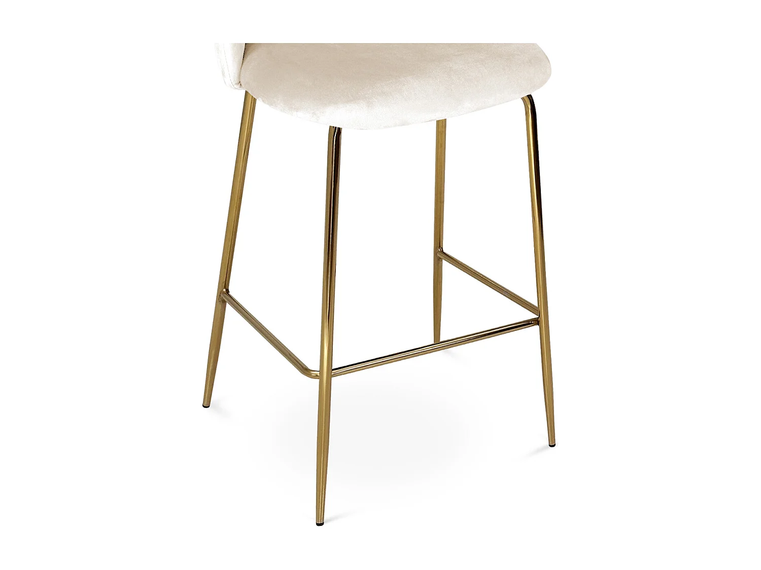 Sgabello cucina imbottito, sgabello alto in velluto beige piede dorato – Nicole