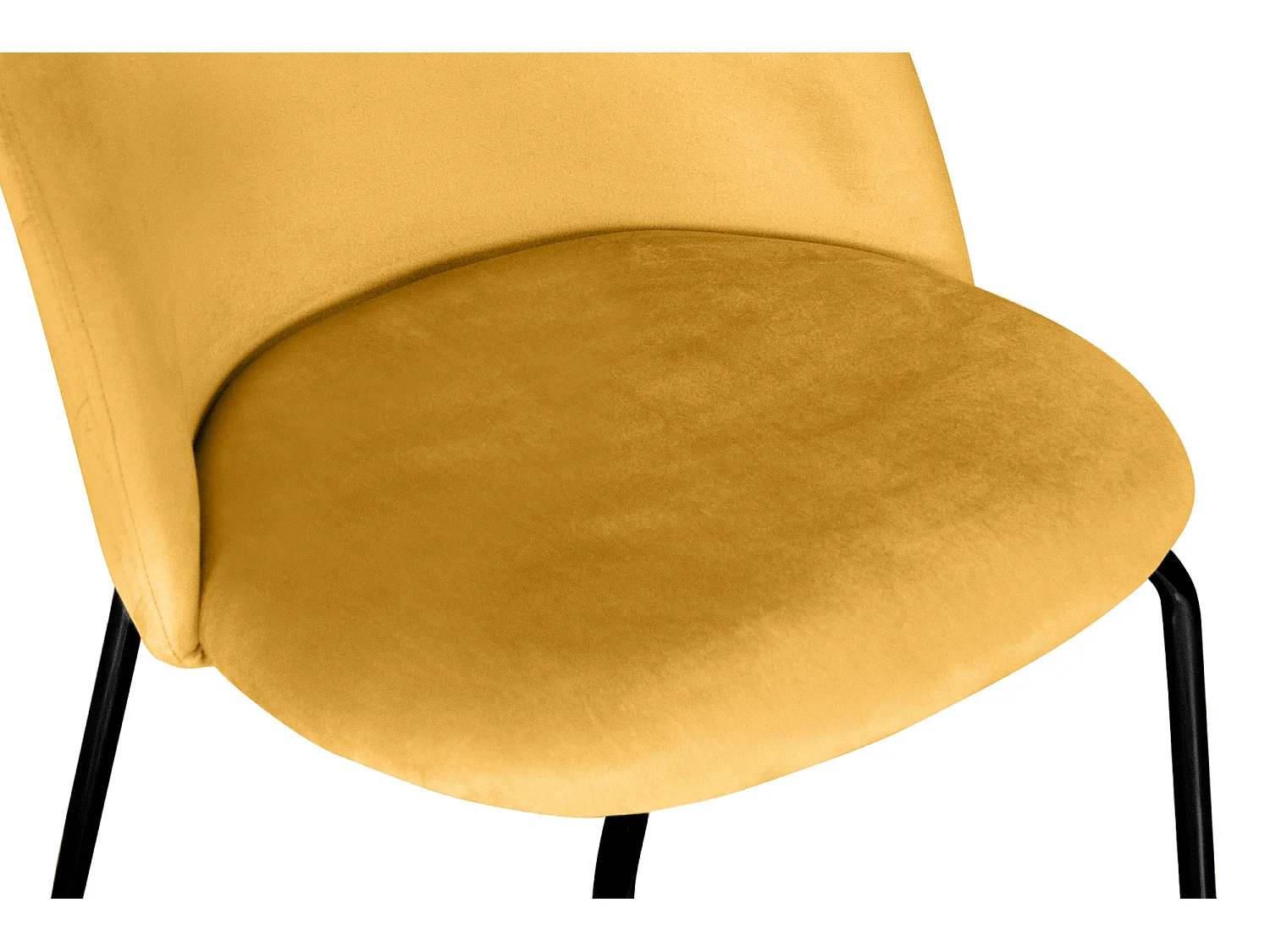 Sgabello cucina imbottito, sgabello alto in velluto giallo senape piede nero – Nicole