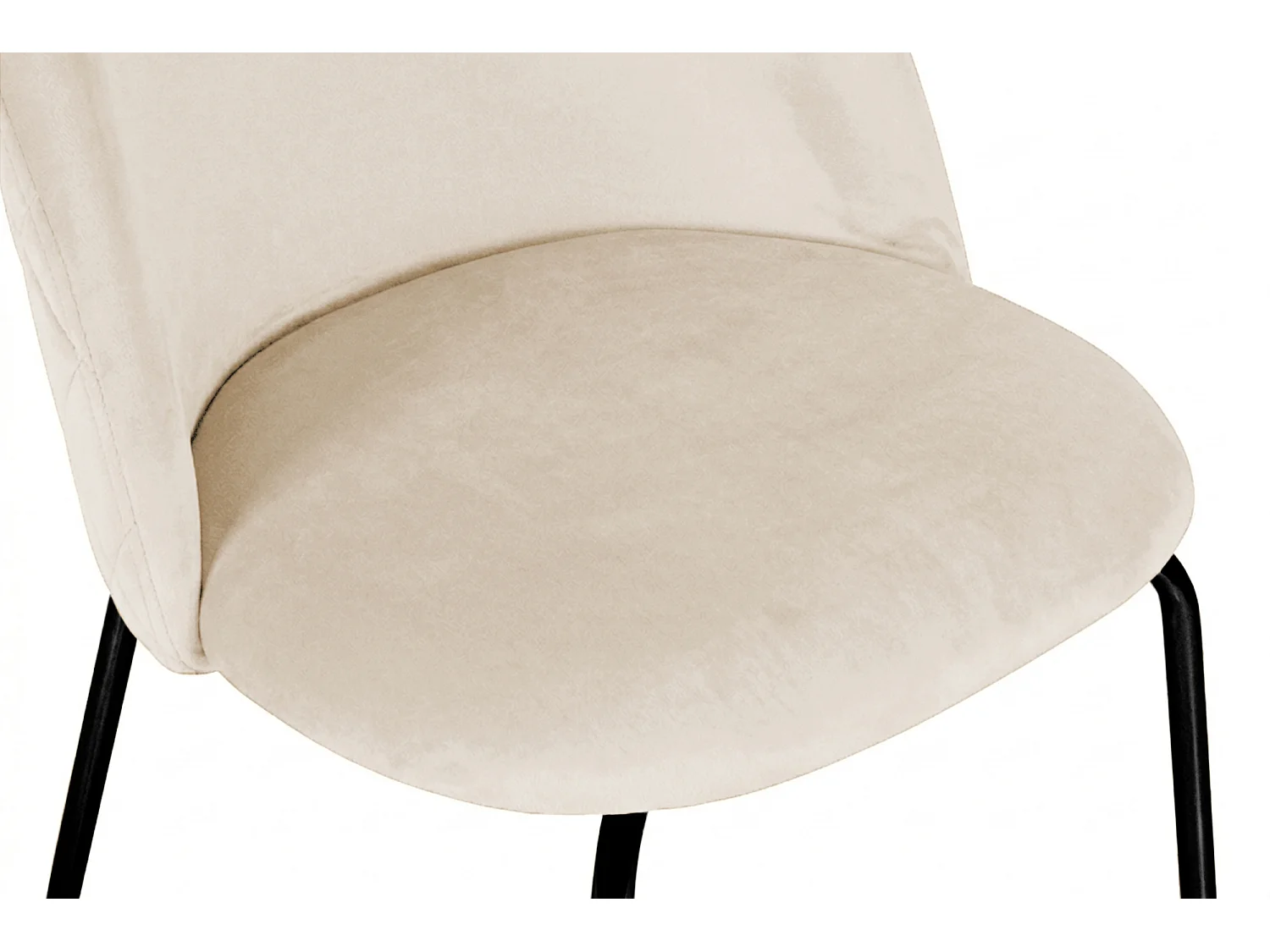 Sgabello cucina imbottito, sgabello alto in velluto beige piede nero – Nicole