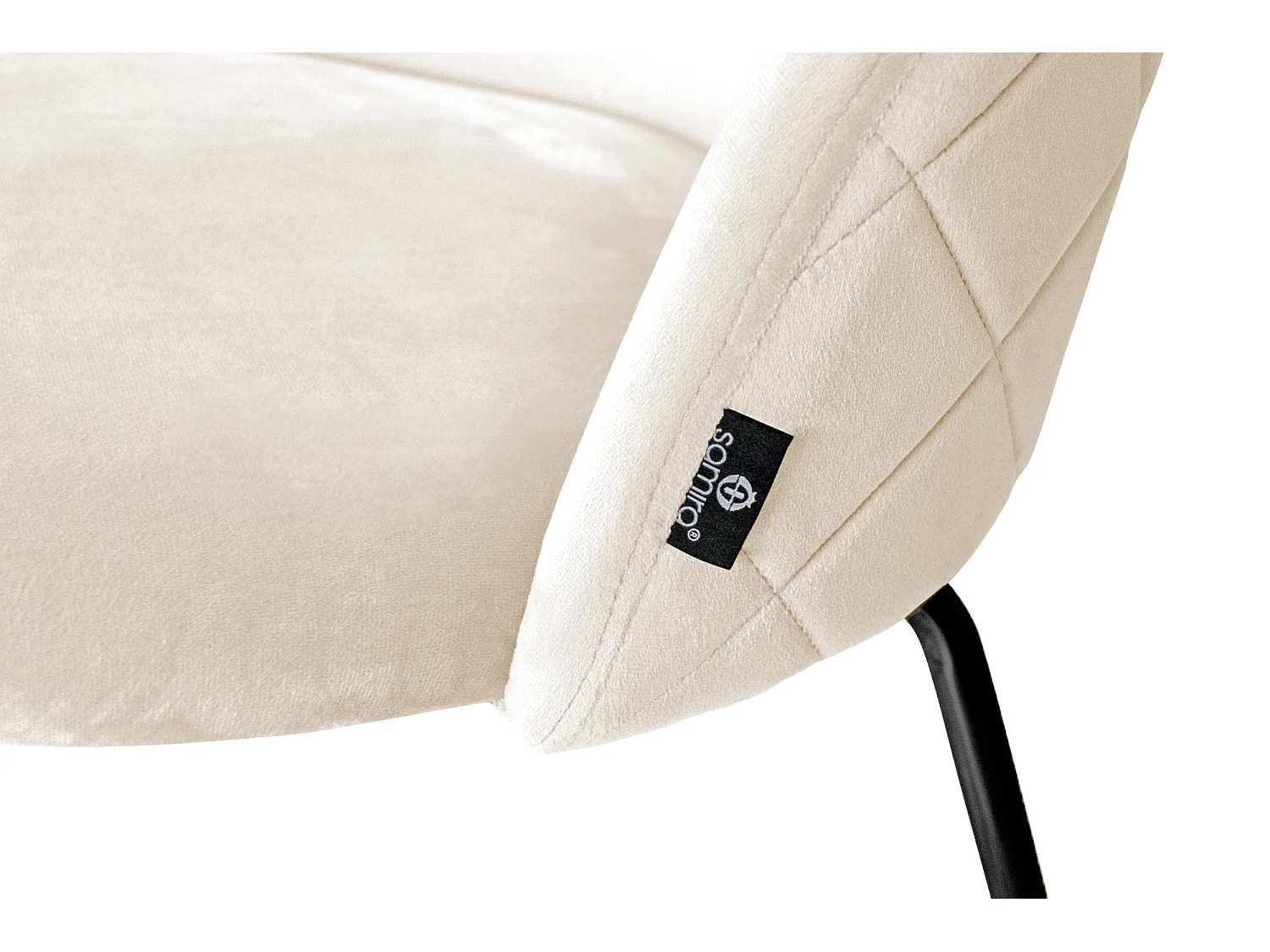 Sgabello cucina imbottito, sgabello alto in velluto beige piede nero – Nicole