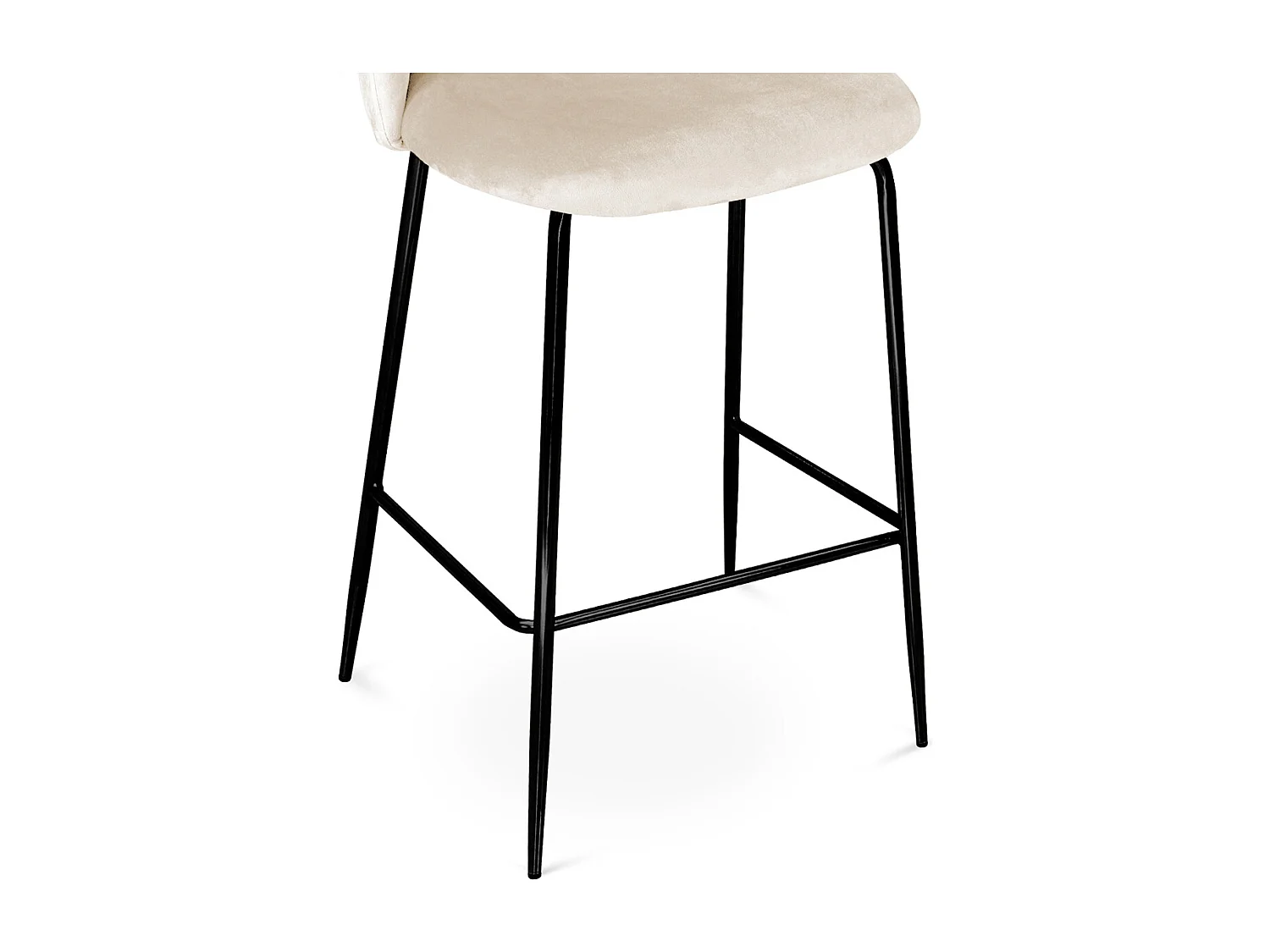 Sgabello cucina imbottito, sgabello alto in velluto beige piede nero – Nicole