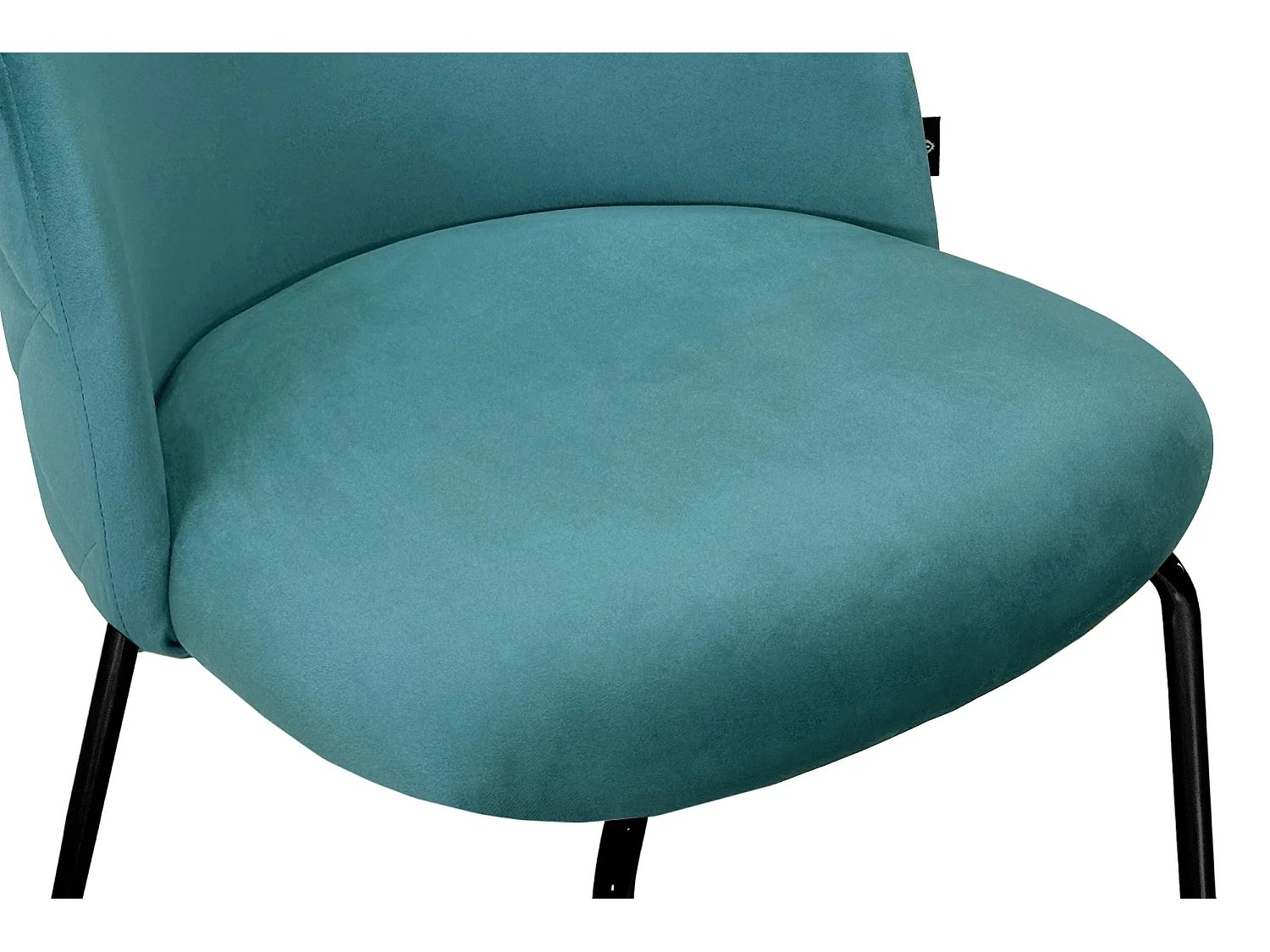 Sgabello cucina imbottito, sgabello alto in velluto verde petrolio piede nero – Nicole