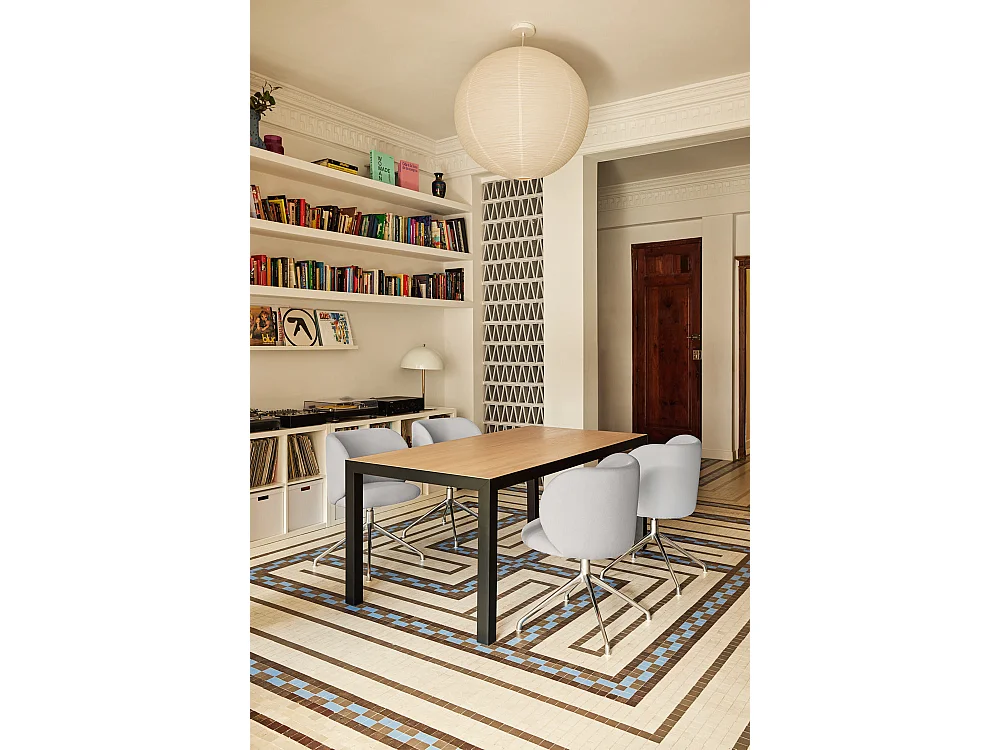 Table rectangulaire à pieds en métal 180 x 75 cm