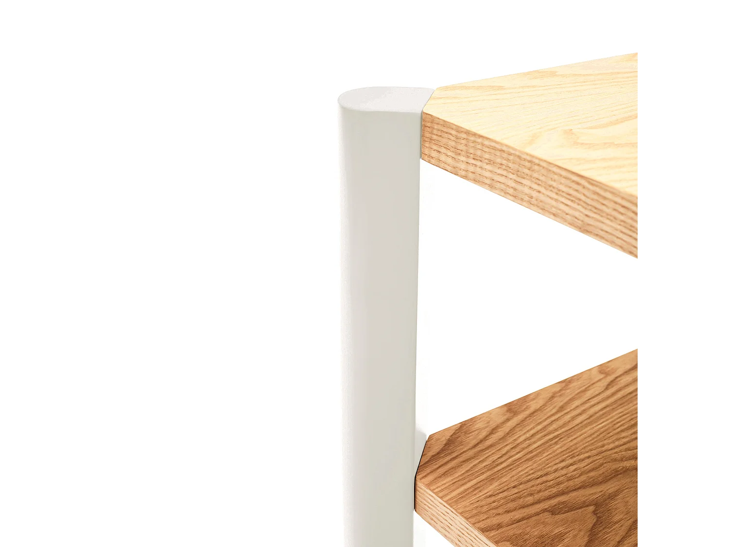 Bibliothèque à twee etagères met pieds en bois massief, 125 x 59 cm