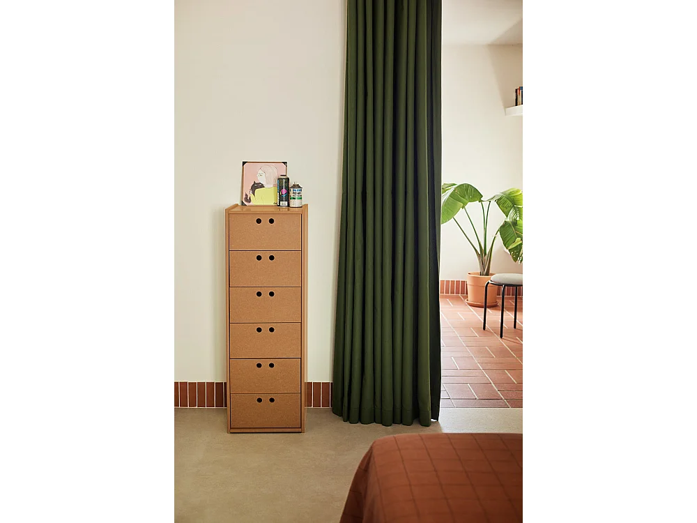 Commode haute 6 tiroirs 40 x 118 cm