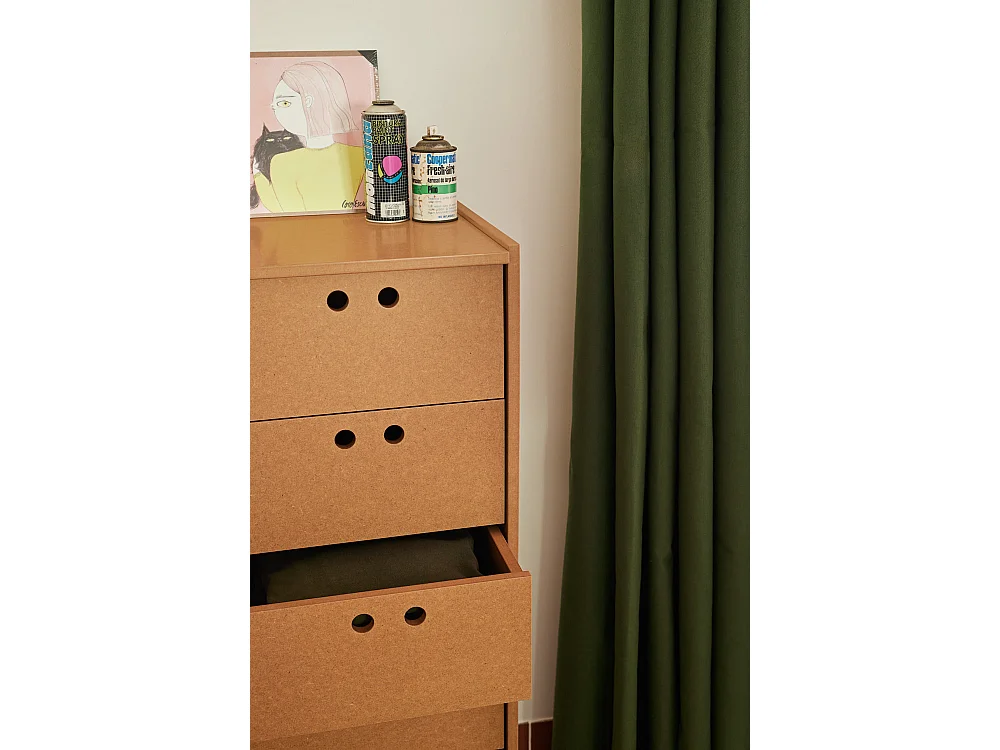 Commode haute 6 tiroirs 40 x 118 cm