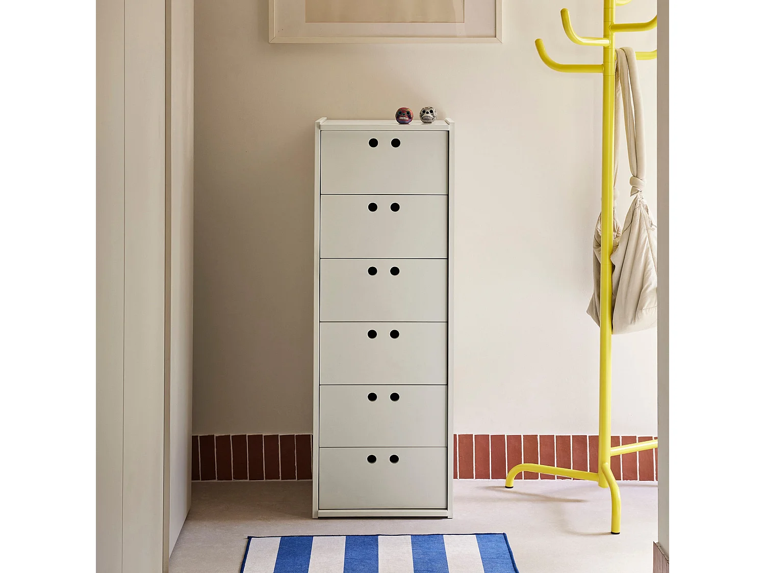 Commode haute 6 tiroirs 40 x 118 cm