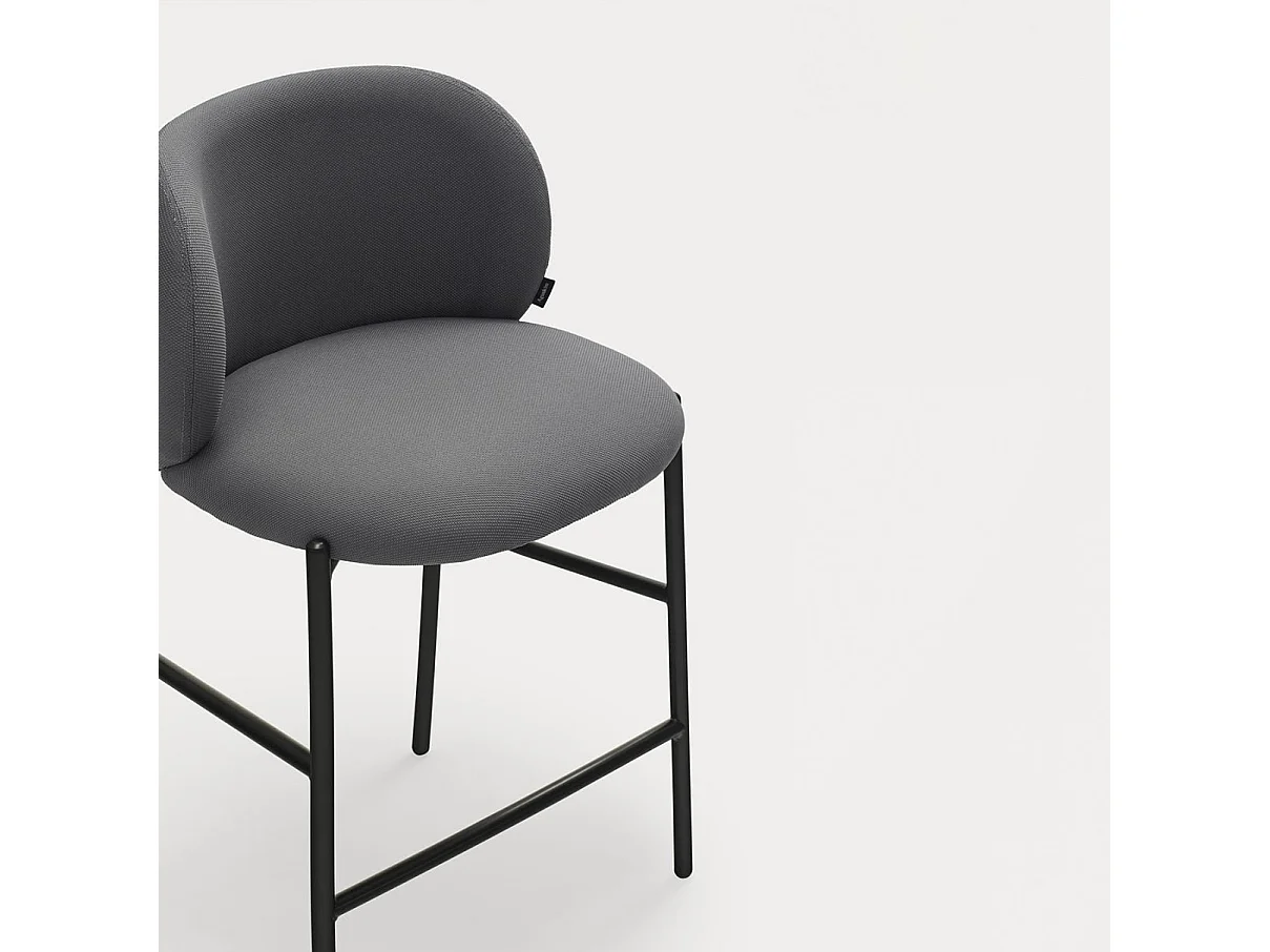 Sgabello con gambe in metallo nero 85x47 cm