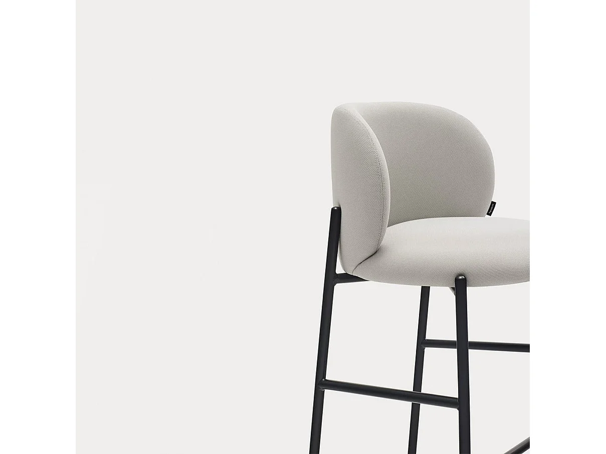 Sgabello con gambe in metallo nero 85x47 cm