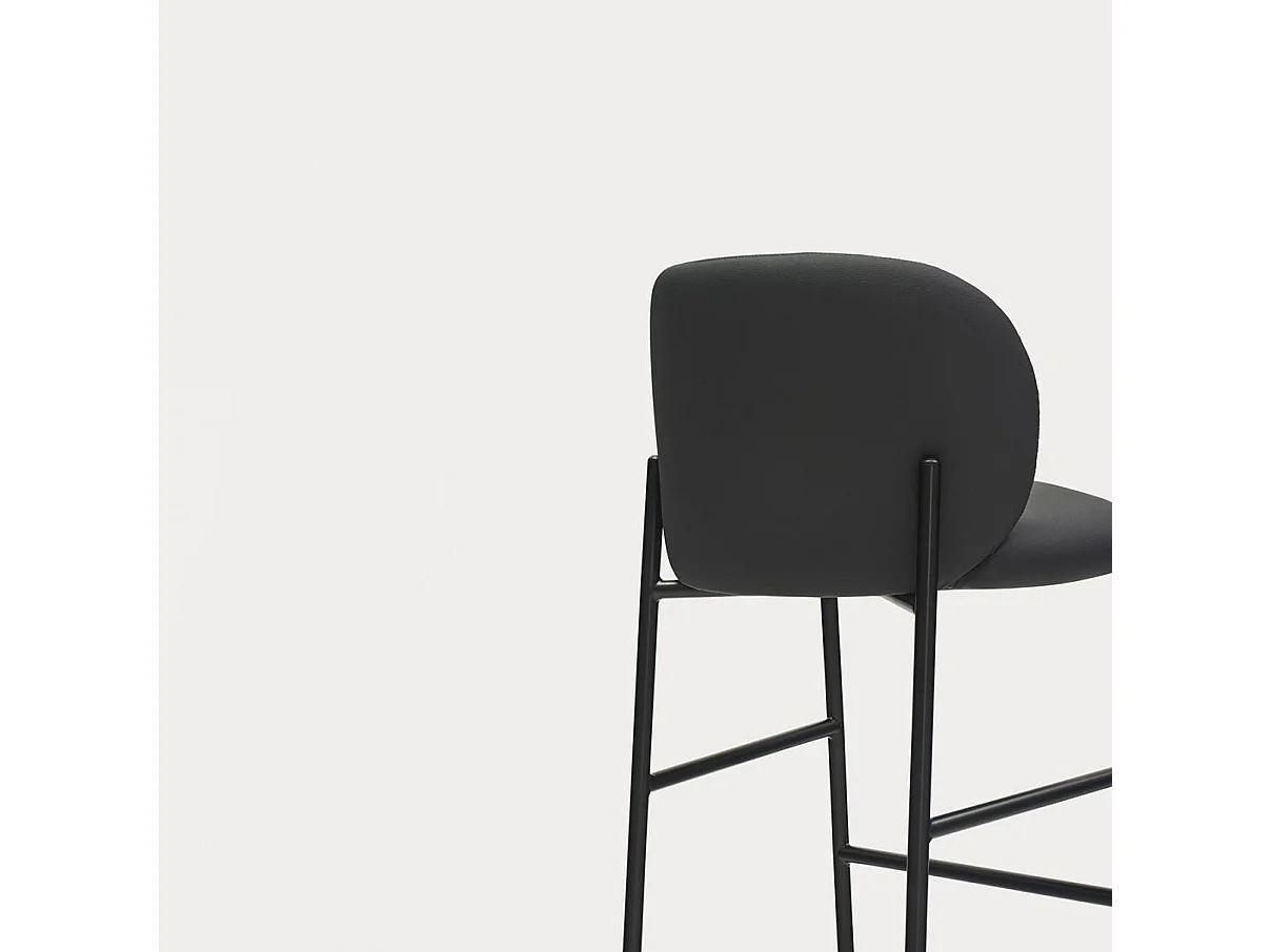 Tabouret à pieds in metal noir, 85 x 47 cm