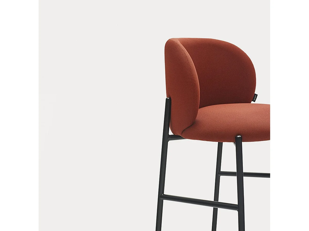 Banqueta com pés de metal preto, 85x47 cm