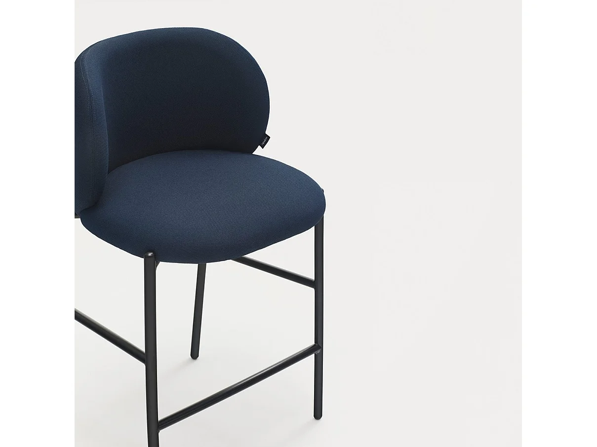 Banqueta com pés de metal preto, 85x47 cm