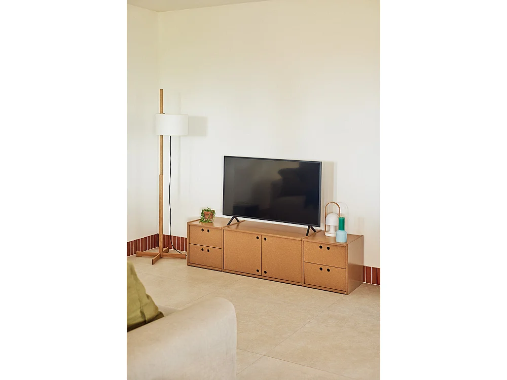Meuble TV 2 deuren, 4 laden, 157 x 42 cm